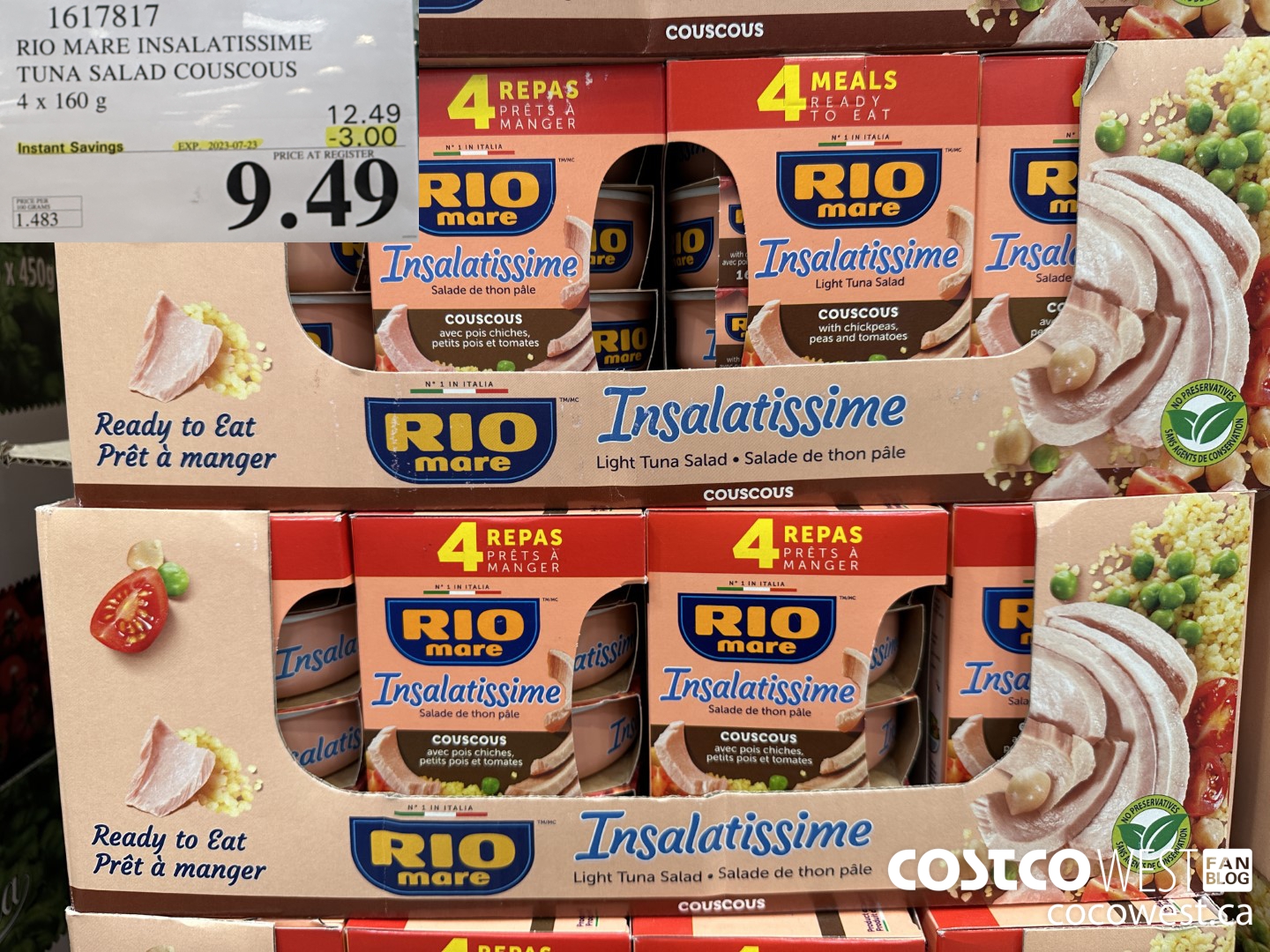 1617817 RIO MARE INSALATISSIME TUNA SALAD COUSCOUS 4 x 160 g ($3.00 INSTANT SAVINGS EXPIRES ON 2023-07-23) $9.49