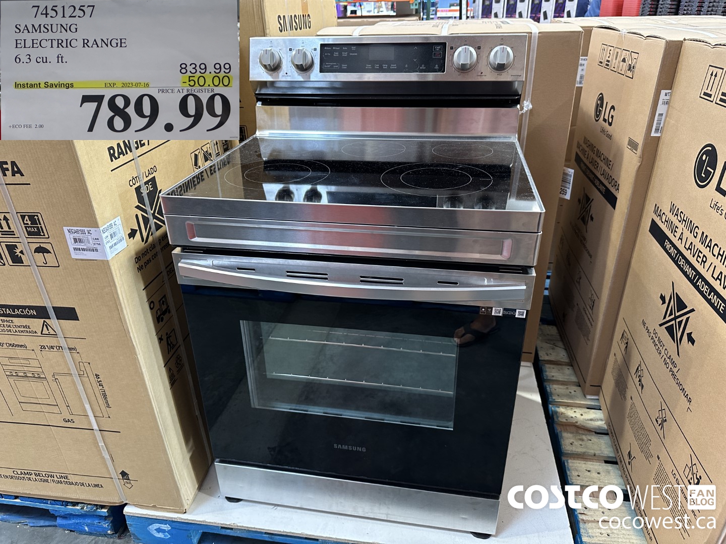7451257 SAMSUNG ELECTRIC RANGE 6.3 cu. ft. ($50.00 INSTANT SAVINGS EXPIRES ON 2023-07-16) $789.99