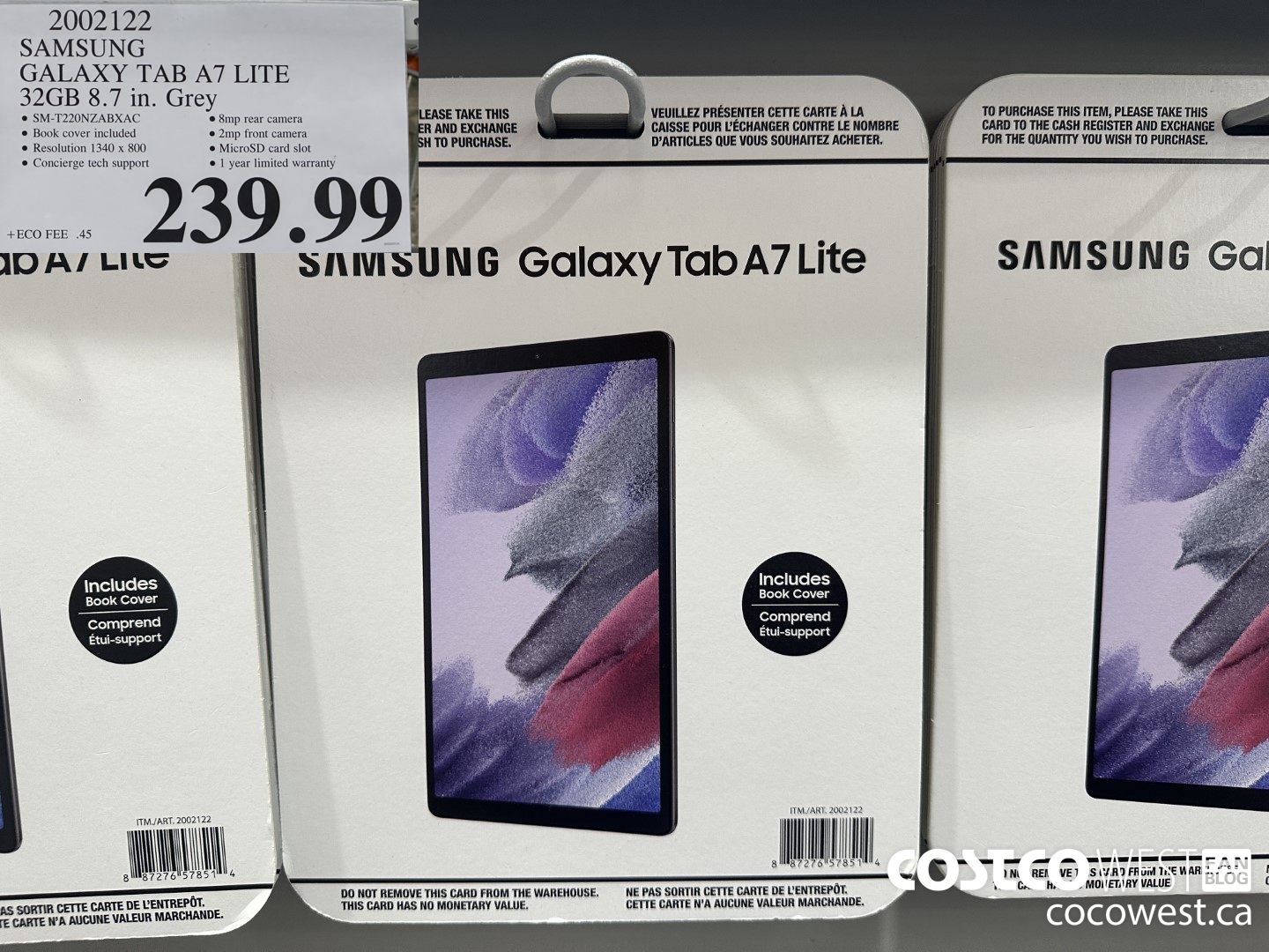 2002122 SAMSUNG GALAXY TAB A7 LITE 32GB 8.7 IN GREY $239.99