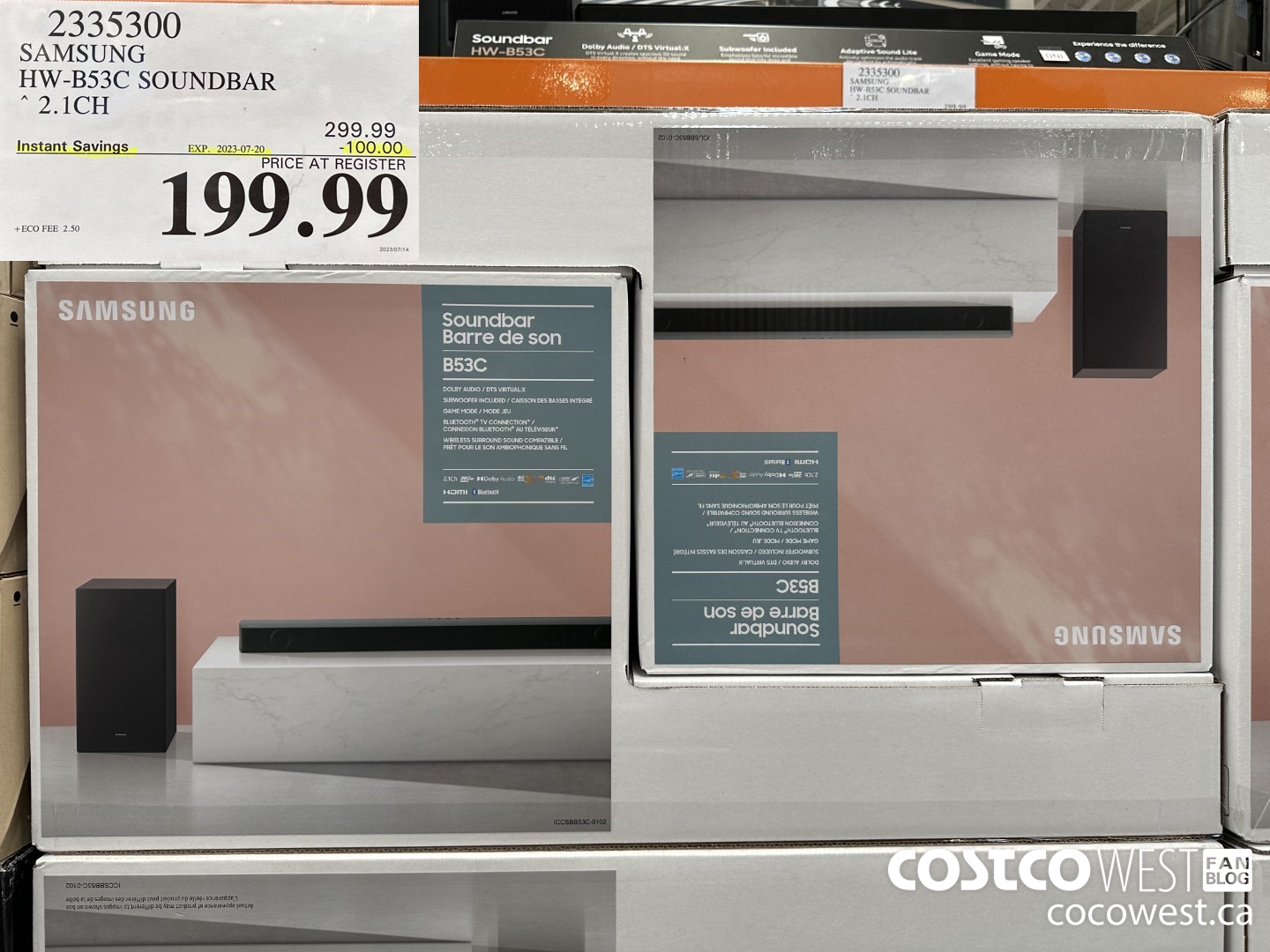 2335300 SAMSUNG HW-B53C/ZC SOUNDBAR 2.1 CH ($100.00 INSTANT SAVINGS EXPIRES ON 2023-07-20) $199.99