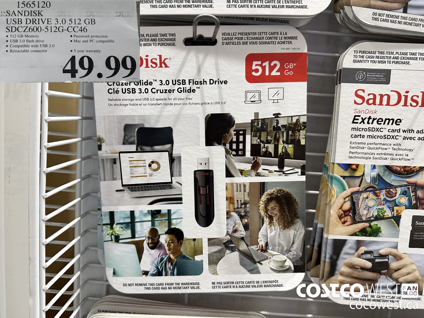 1565120 SANDISK USB DRIVE 3.0 512 GB SDCZ600-512G-CC46 $49.99