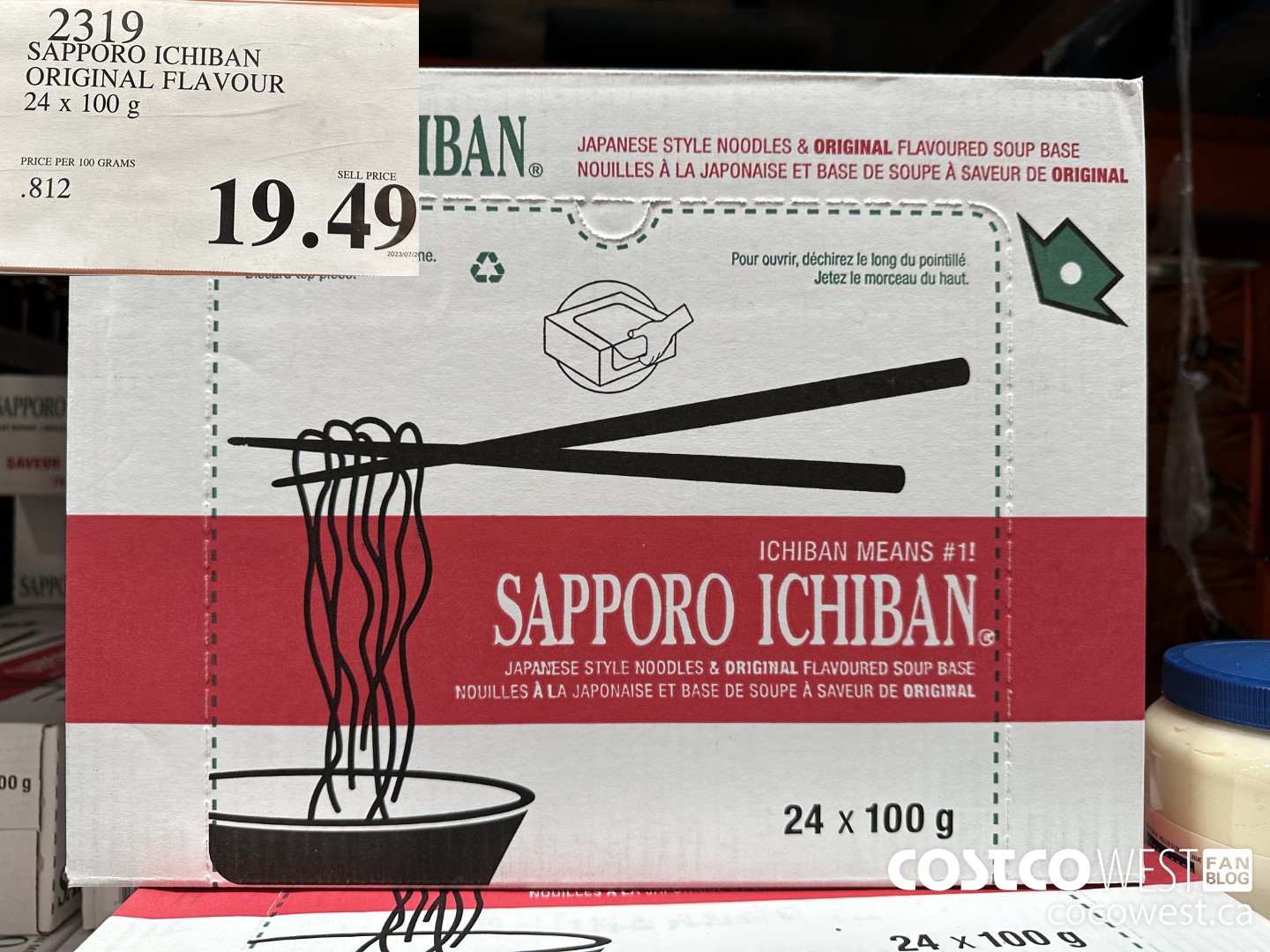 2319 SAPPORO ICHIBAN ORIGINAL FLAVOUR 24 X 100 G $19.49