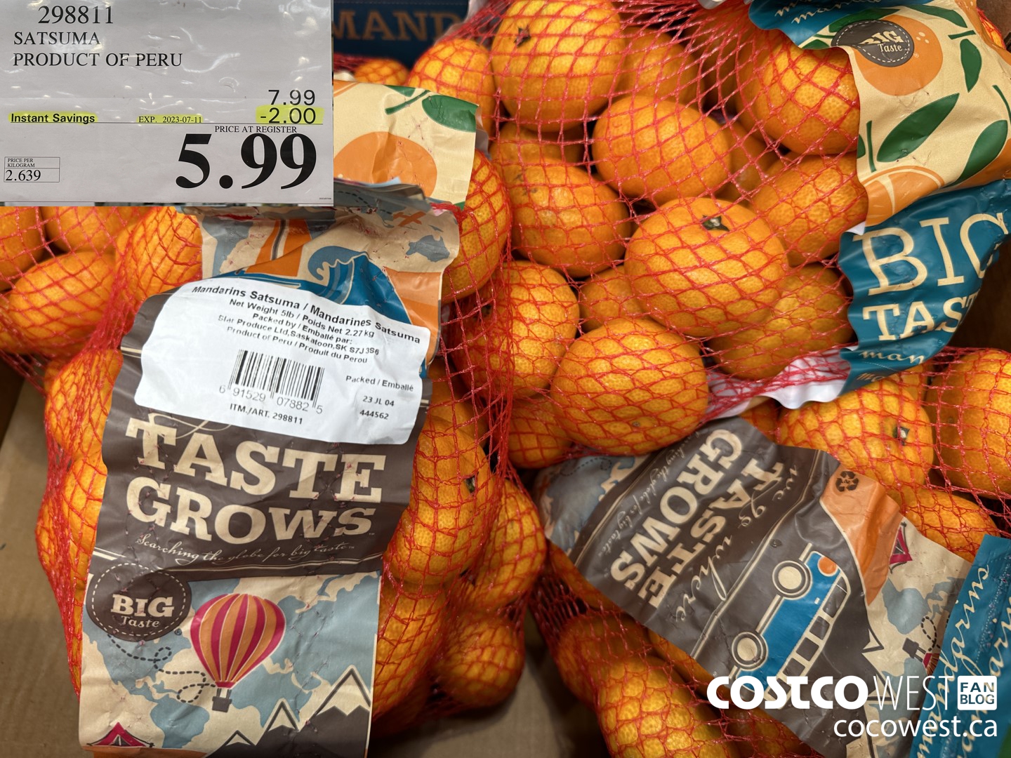 298811 SATSUMA PRODUCT OF PERU ($2.00 INSTANT SAVINGS EXPIRES ON 2023-07-11) $5.99