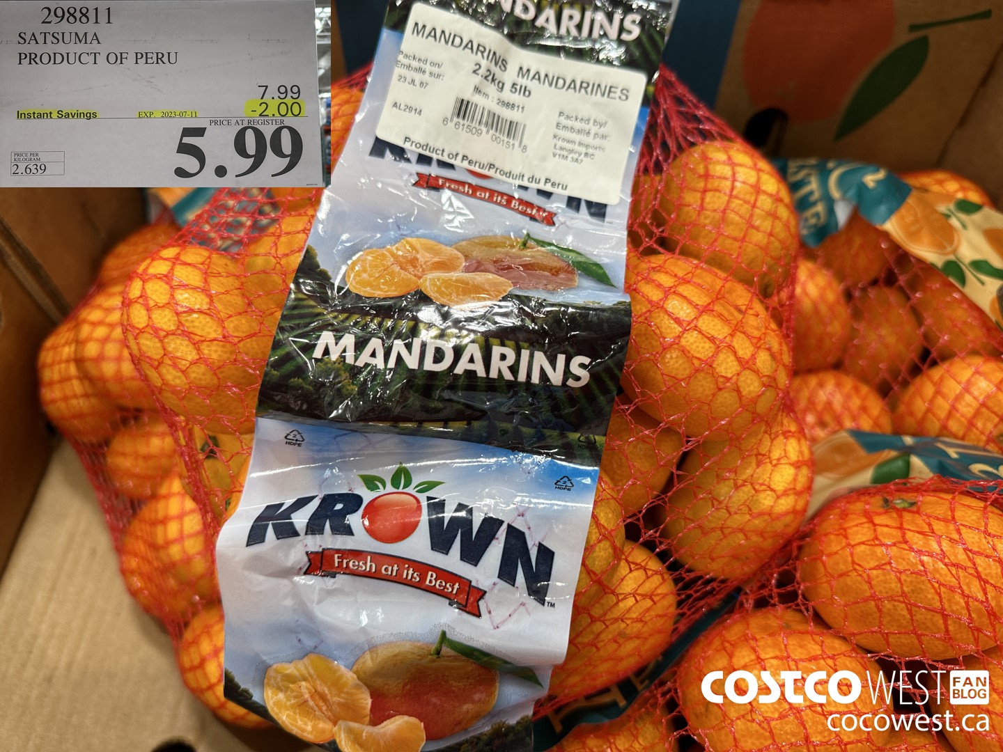 298811 SATSUMA PRODUCT OF PERU ($2.00 INSTANT SAVINGS EXPIRES ON 2023-07-11) $5.99