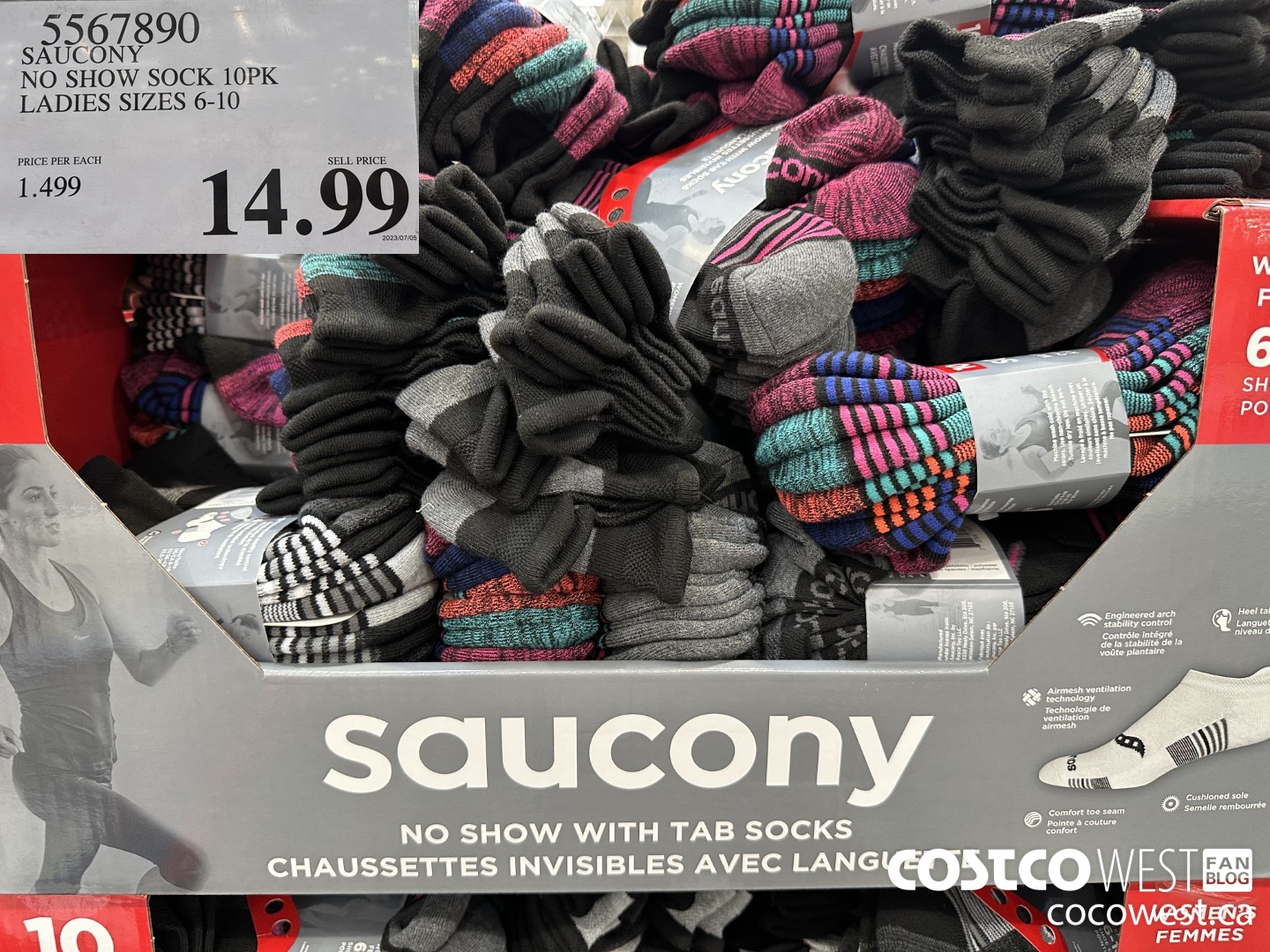 5567890 SAUCONY NO SHOW SOCK 10PK LADIES SIZES 6-10 $14.99