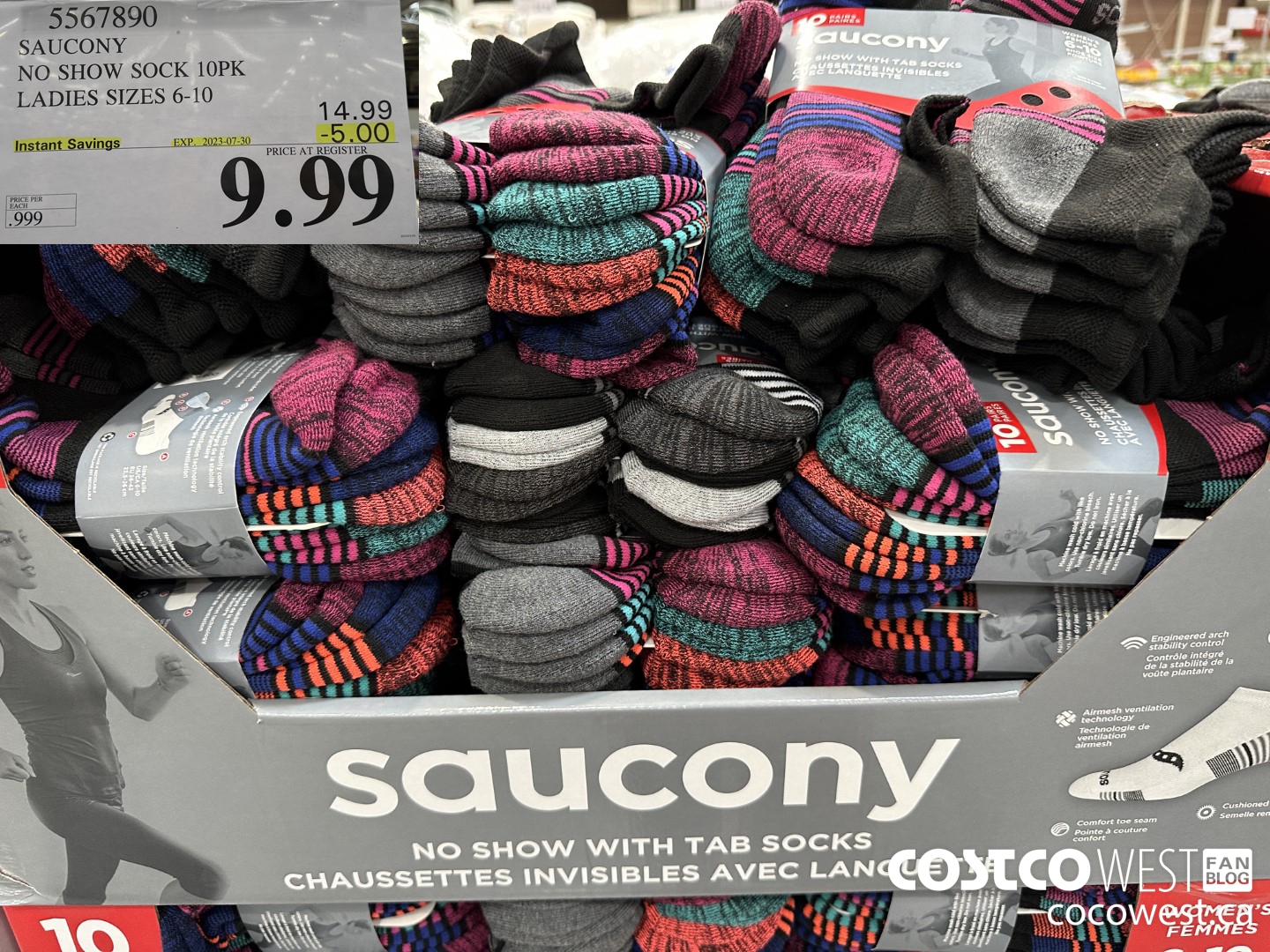 5567890 SAUCONY NO SHOW SOCK 10PK LADIES SIZES 6-10 ($5.00 INSTANT SAVINGS EXPIRES ON 2023-07-30) $9.99