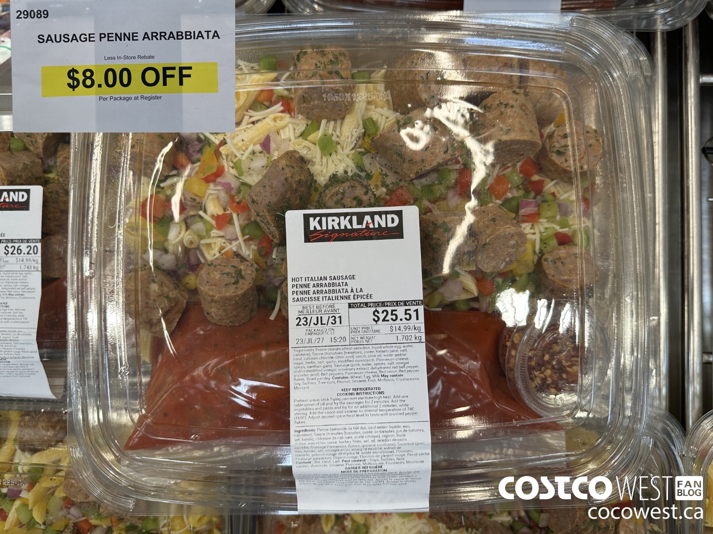 29089 SAUSAGE PENNE ARRABBIATA ($8.00 INSTANT SAVINGS)