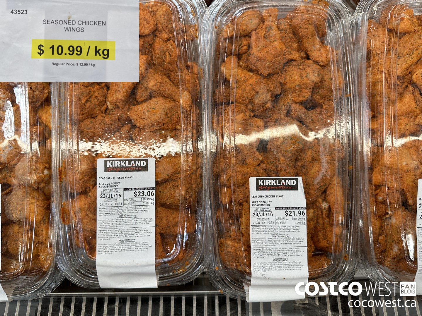 43523 SEASONED CHICKEN WINGS $10.99