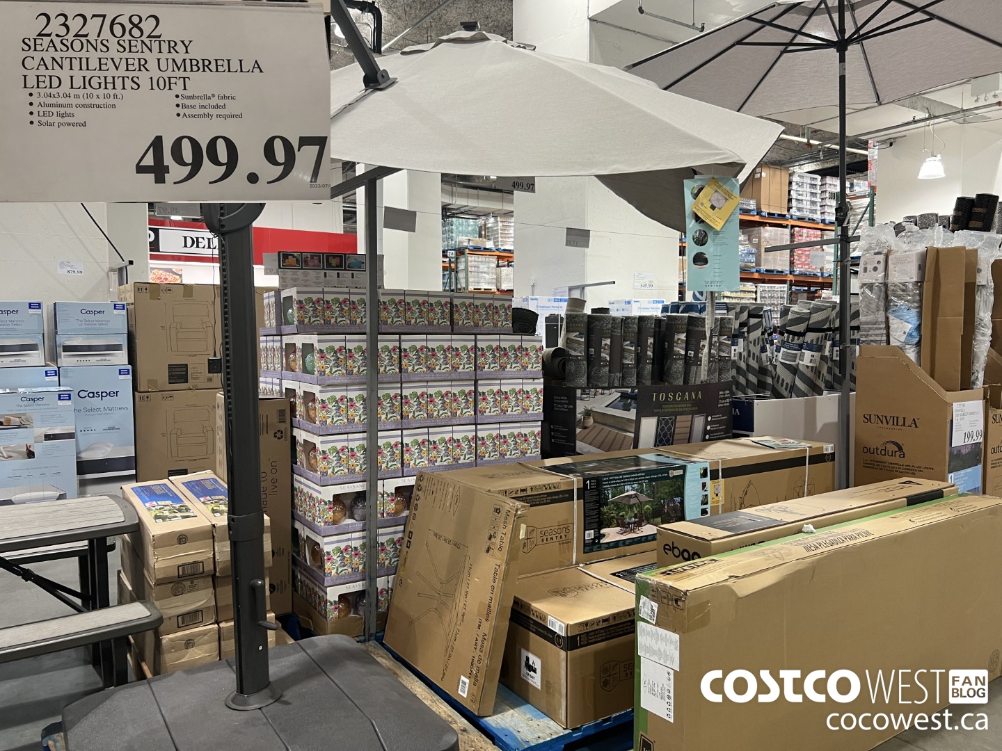 2327682 SEASONS SENTRY CANTILEVER UMBRELLA LED LIGHTS 10FT $499.97