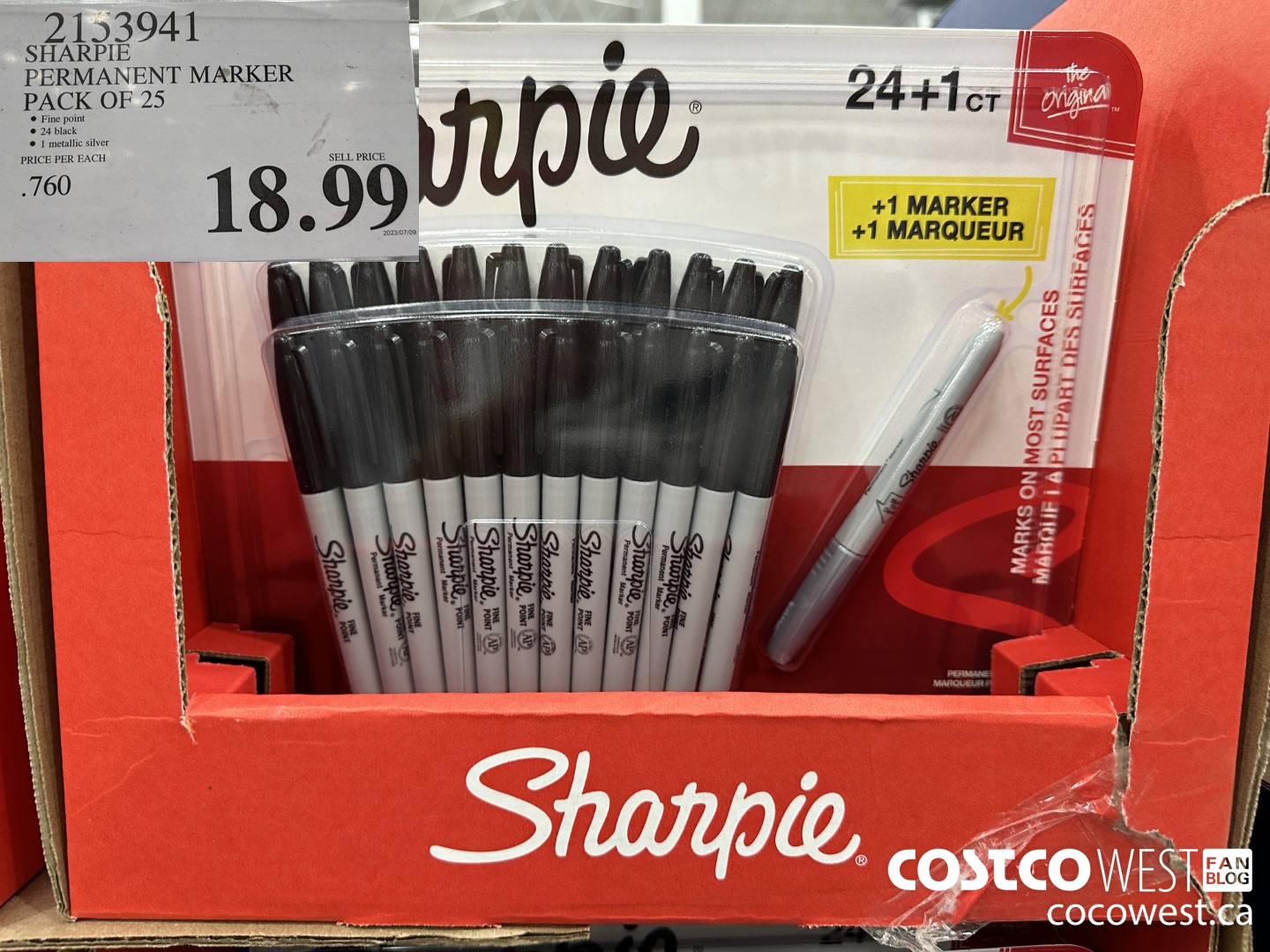 2153941 SHARPIE PERMANENT MARKER PACK OF 25 $18.99