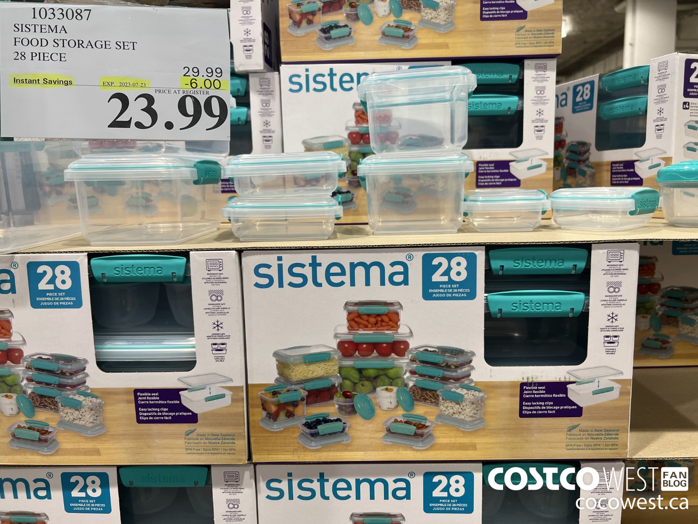 1033087 SISTEMA FOOD STORAGE SET 28 PIECE ($6.00 INSTANT SAVINGS EXPIRES ON 2023-07-23) $23.99