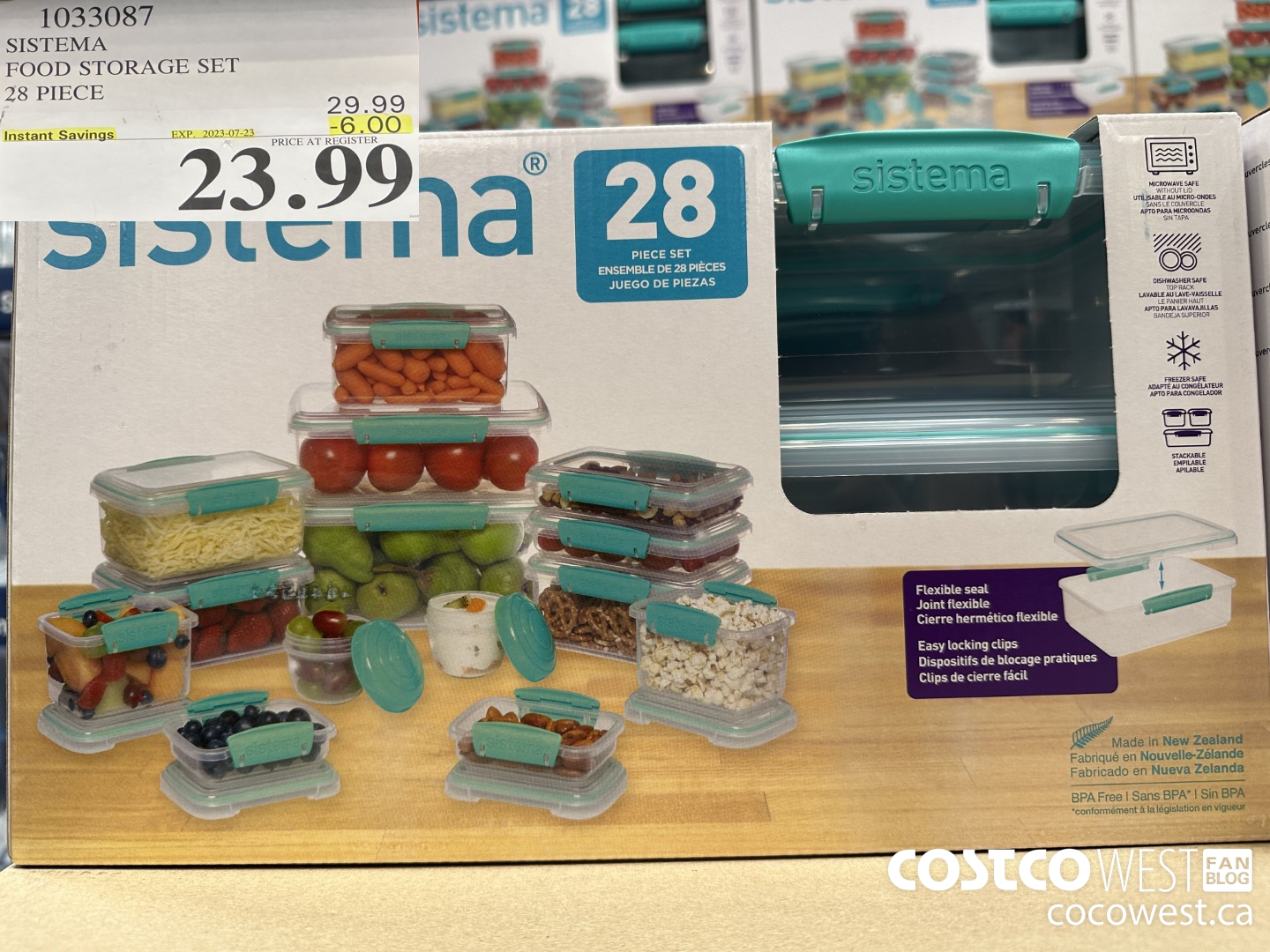 1033087 SISTEMA FOOD STORAGE SET 28 PIECE ($6.00 INSTANT SAVINGS EXPIRES ON 2023-07-23) $23.99