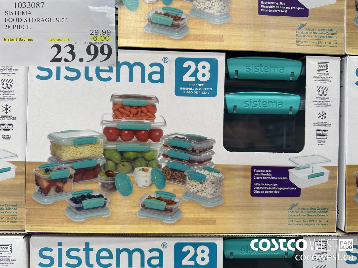 1033087 SISTEMA FOOD STORAGE SET 28 PIECE ($6.00 INSTANT SAVINGS EXPIRES ON 2023-07-23) $23.99
