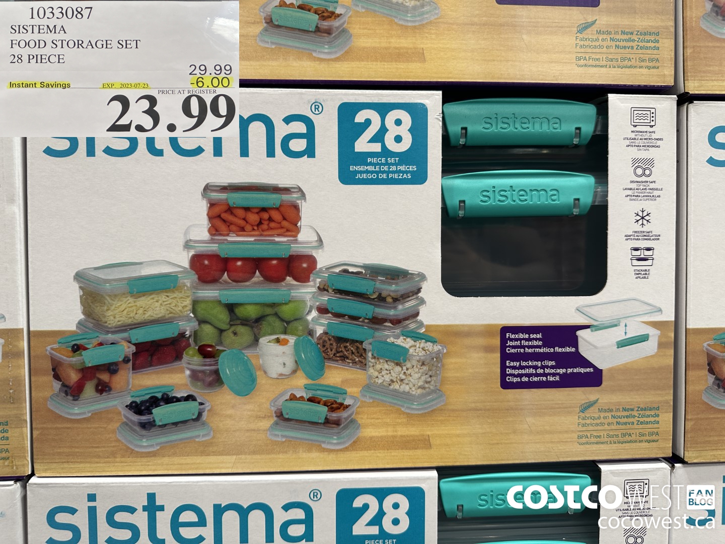1033087 SISTEMA FOOD STORAGE SET 28 PIECE ($6.00 INSTANT SAVINGS EXPIRES ON 2023-07-23) $23.99