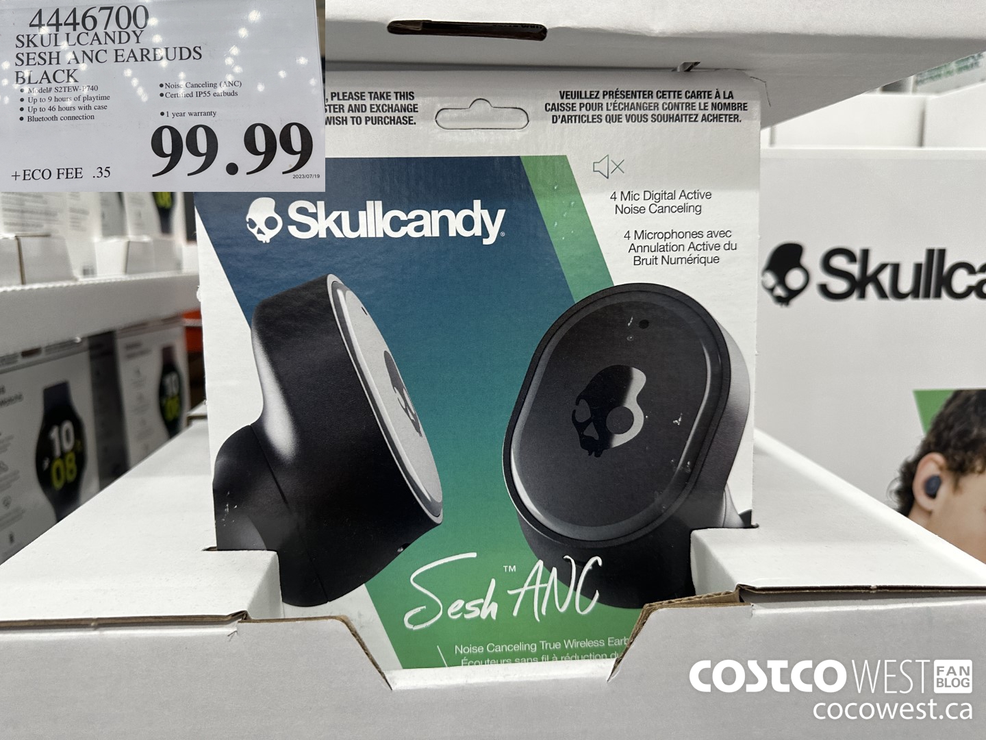 4446700 SKULLCANDY SESH ANC EARBUDS BLACK $99.99