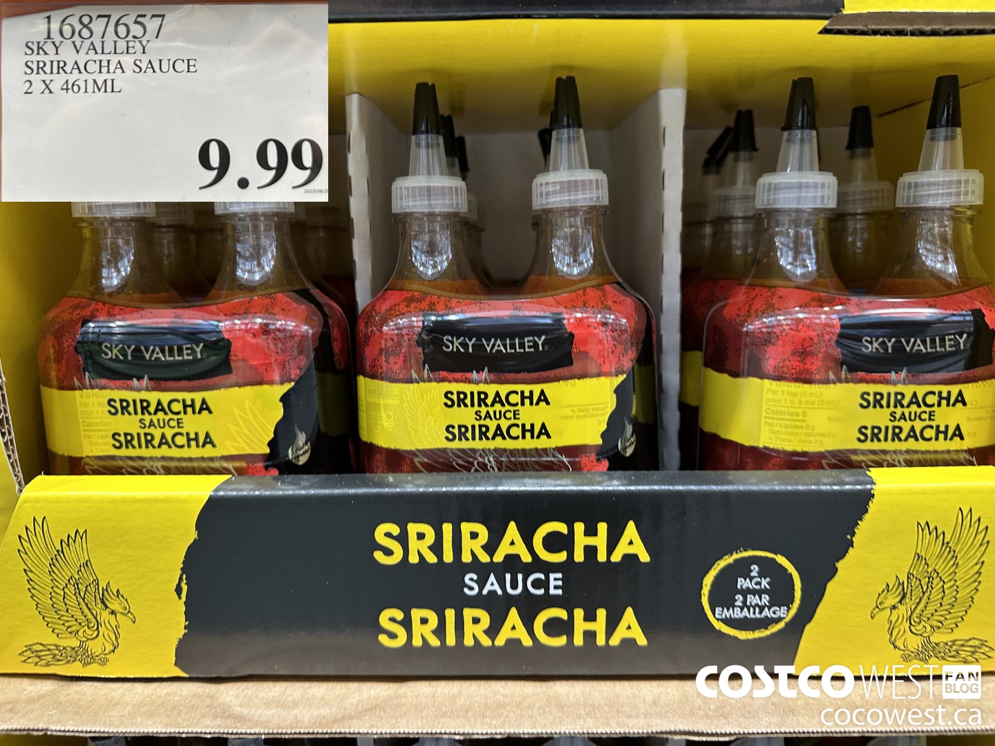 1687657 SKY VALLEY SIRACHA SAUCE 2 X 461 ML $9.99