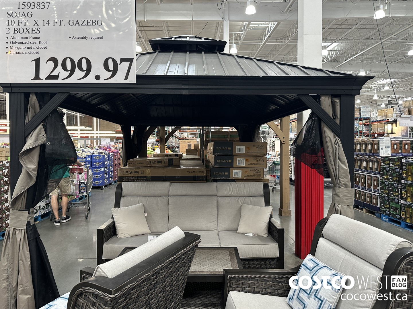 1593837 SOJAG 10 FT. X 14 FT. GAZEBO 2 BOXES $1299.97