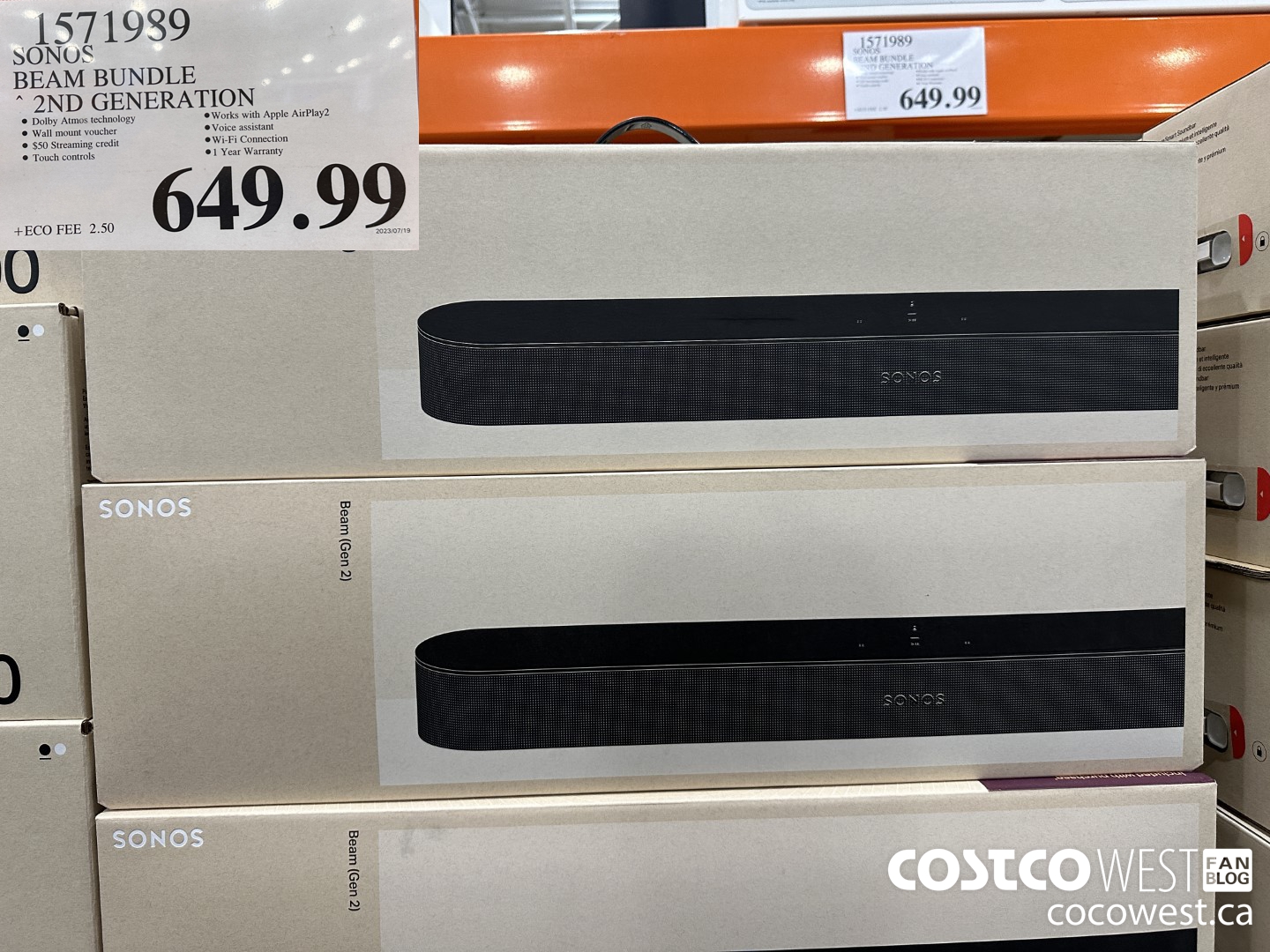 1571989 SONOS BEAM (GEN 2) BUNDLE $649.99