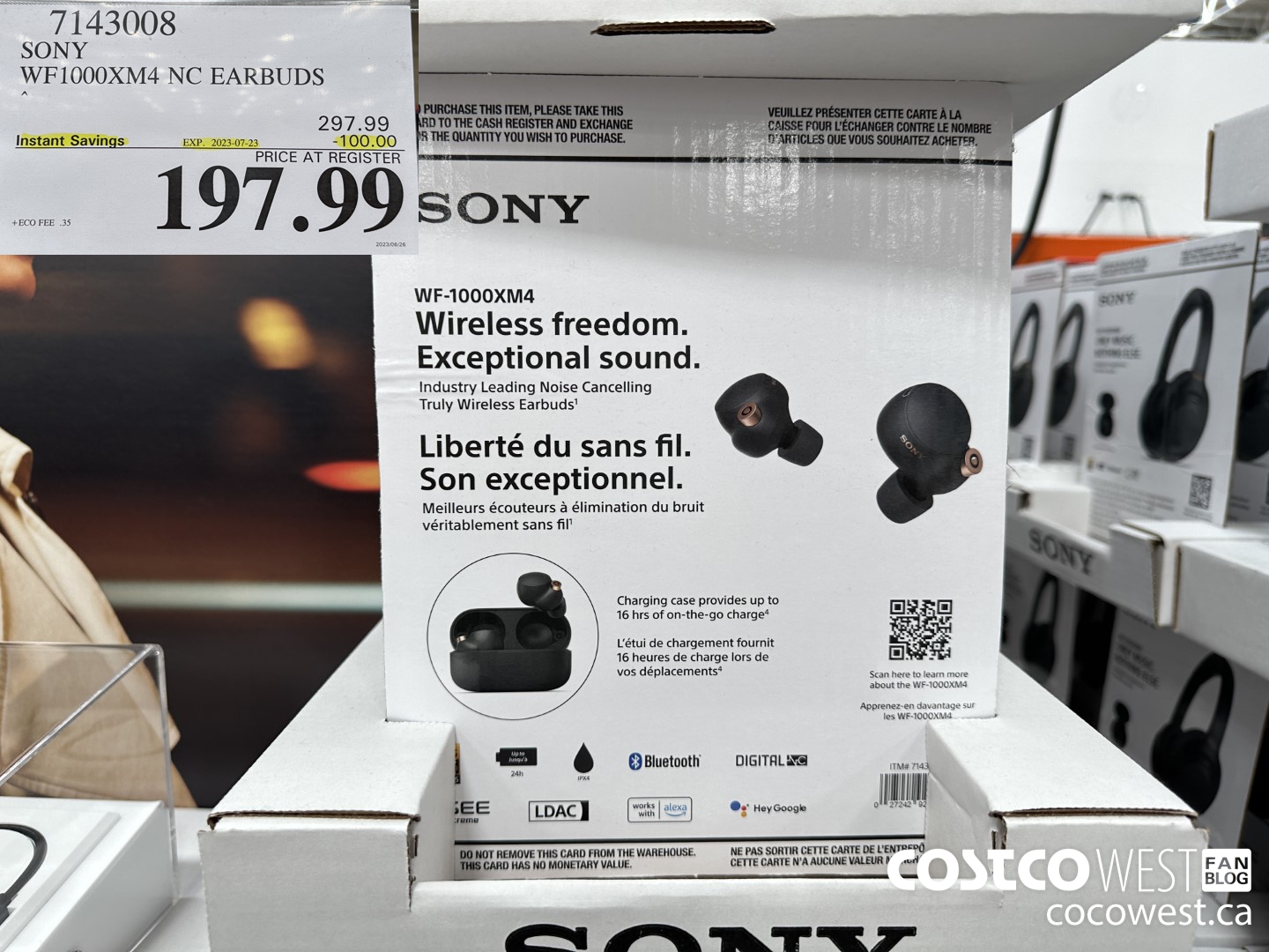 7143008 SONY WF1000XM4 NC EARBUDS ($100.00 INSTANT SAVINGS EXPIRES ON 2023-07-23) $197.99