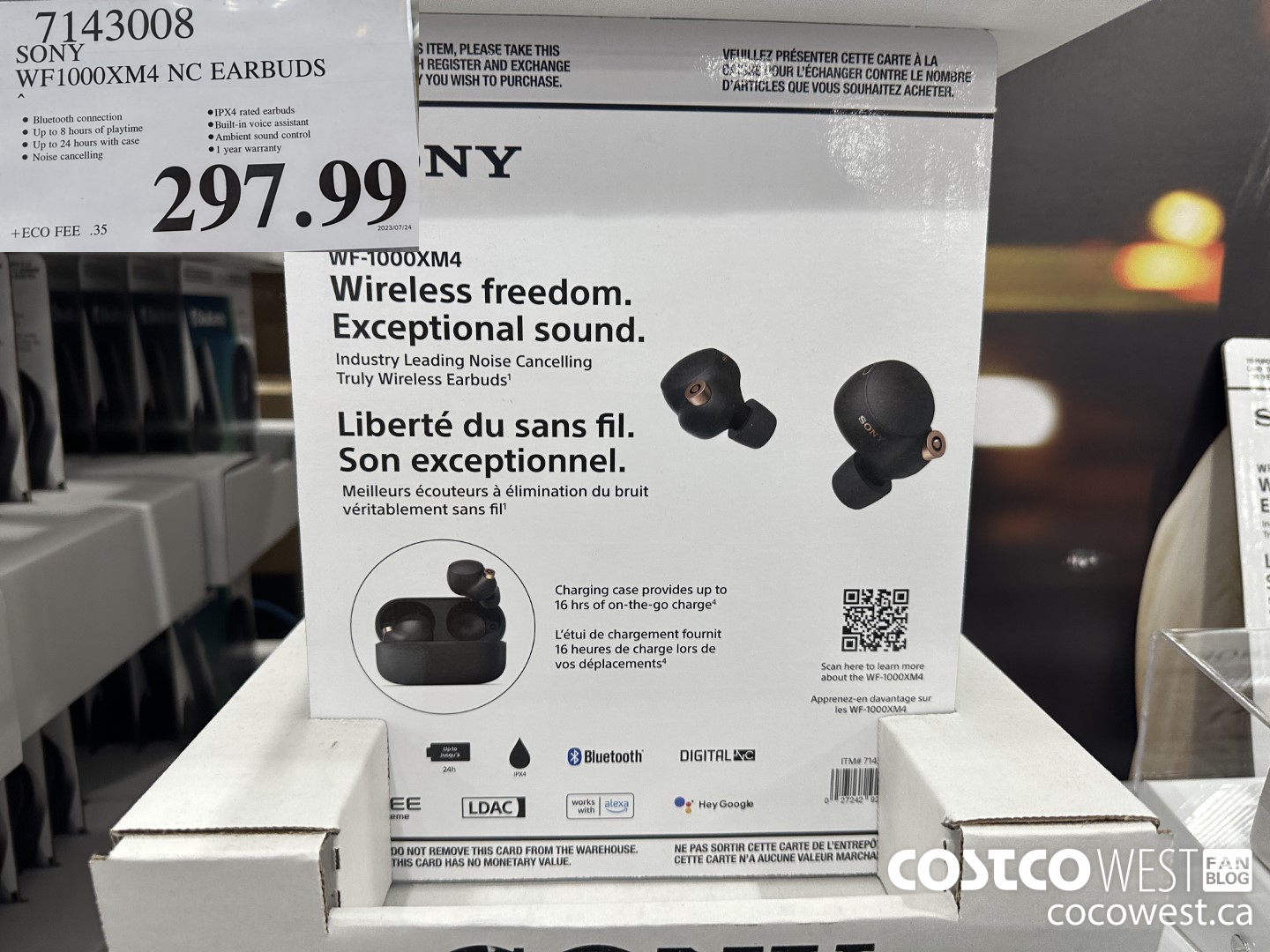 7143008 SONY WF1000XM4 NC EARBUDS $297.99