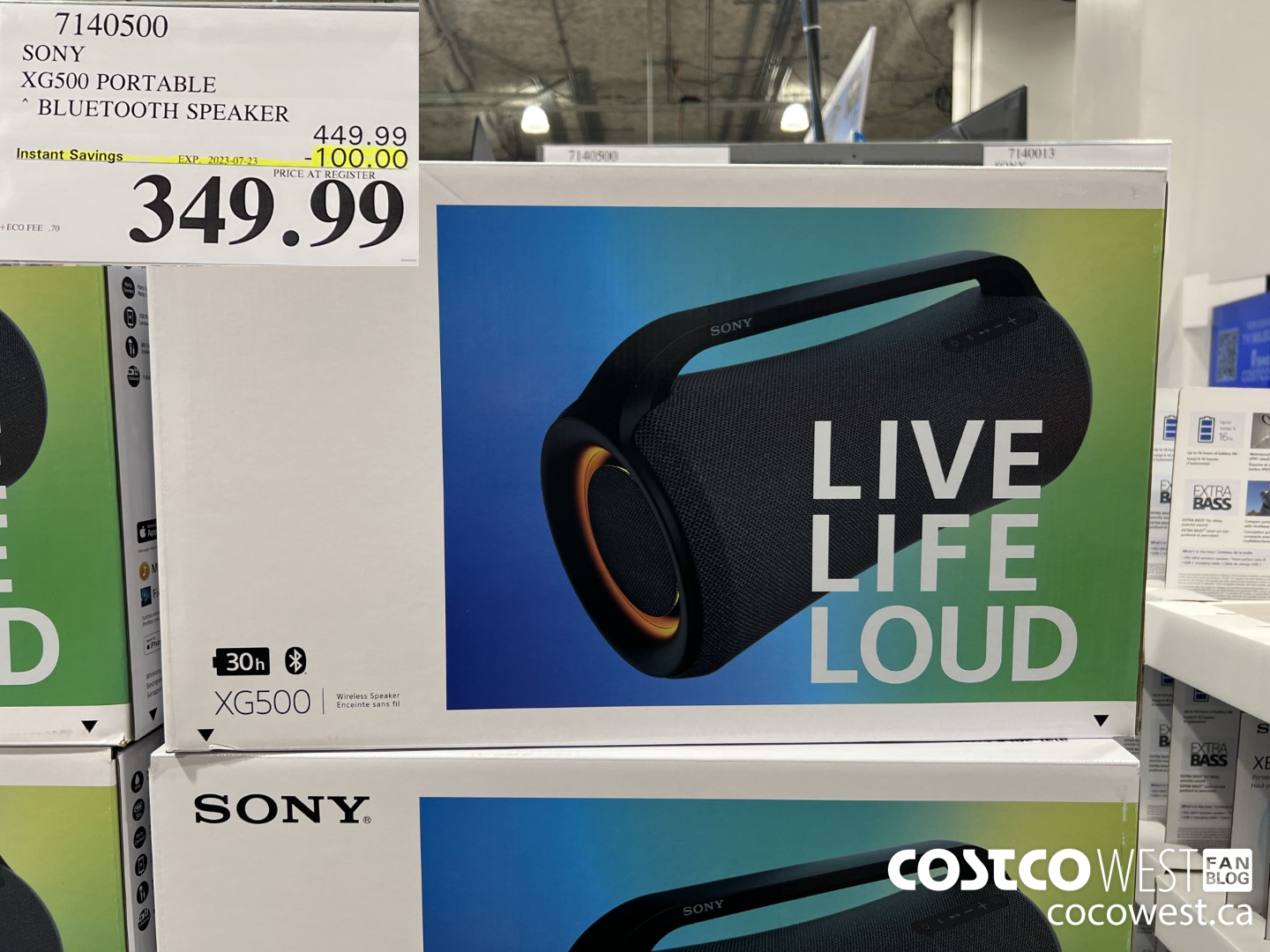 7140500 SONY XG500 PORTABLE BLUETOOTH SPEAKER ($100.00 INSTANT SAVINGS EXPIRES ON 2023-07-23) $349.99