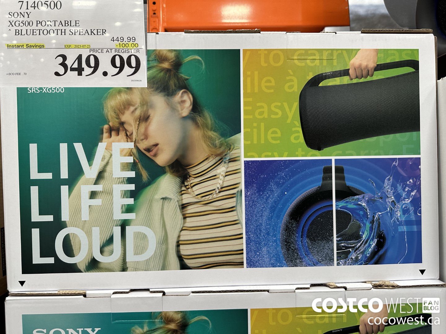 7140500 SONY XG500 PORTABLE BLUETOOTH SPEAKER ($100.00 INSTANT SAVINGS EXPIRES ON 2023-07-23) $349.99