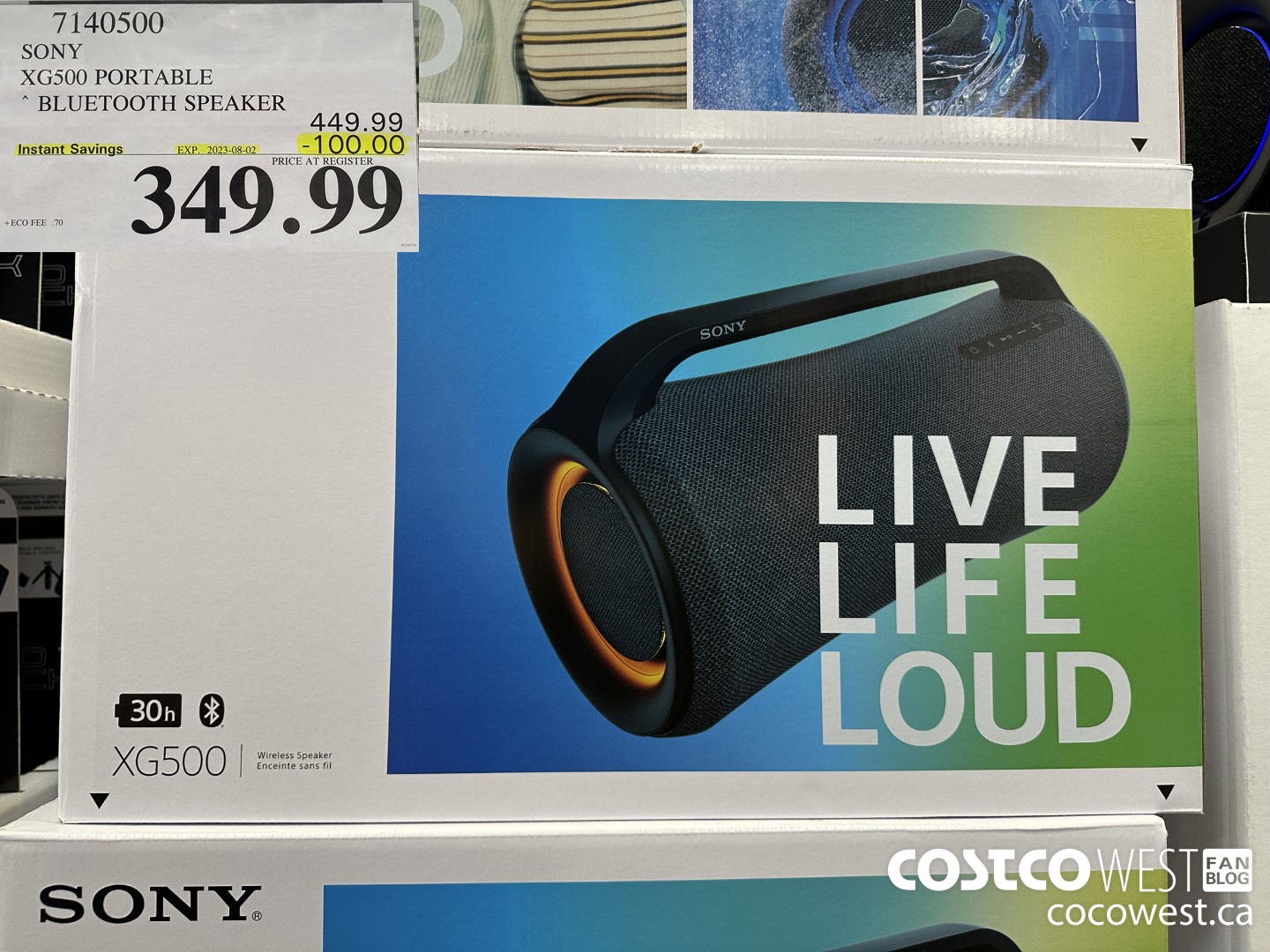 7140500 SONY XG500 PORTABLE BLUETOOTH SPEAKER ($100.00 INSTANT SAVINGS EXPIRES ON 2023-08-02) $349.99