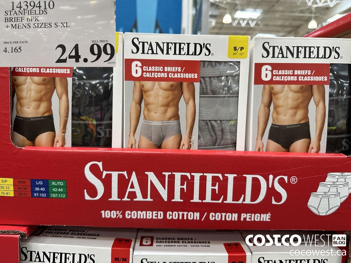 1439410 STANFIELDS COTTON BRIEFS 6PK MENS SIZES S-XL $24.99