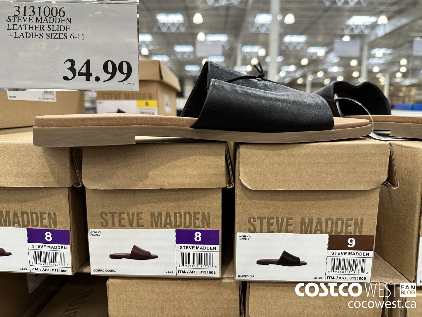 3131006 STEVE MADDEN LEATHER SLIDE LADIES SIZES 6-11 $34.99