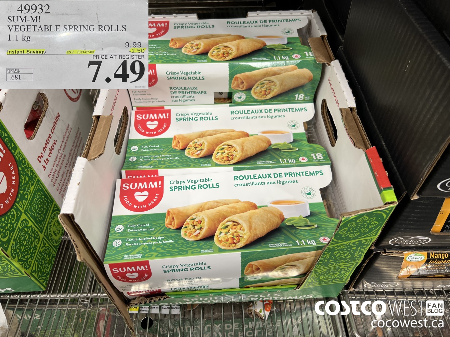 49932 SUM-M! VEGETABLE SPRING ROLL 1 kg ($2.50 INSTANT SAVINGS EXPIRES ON 2023-07-09) $7.49