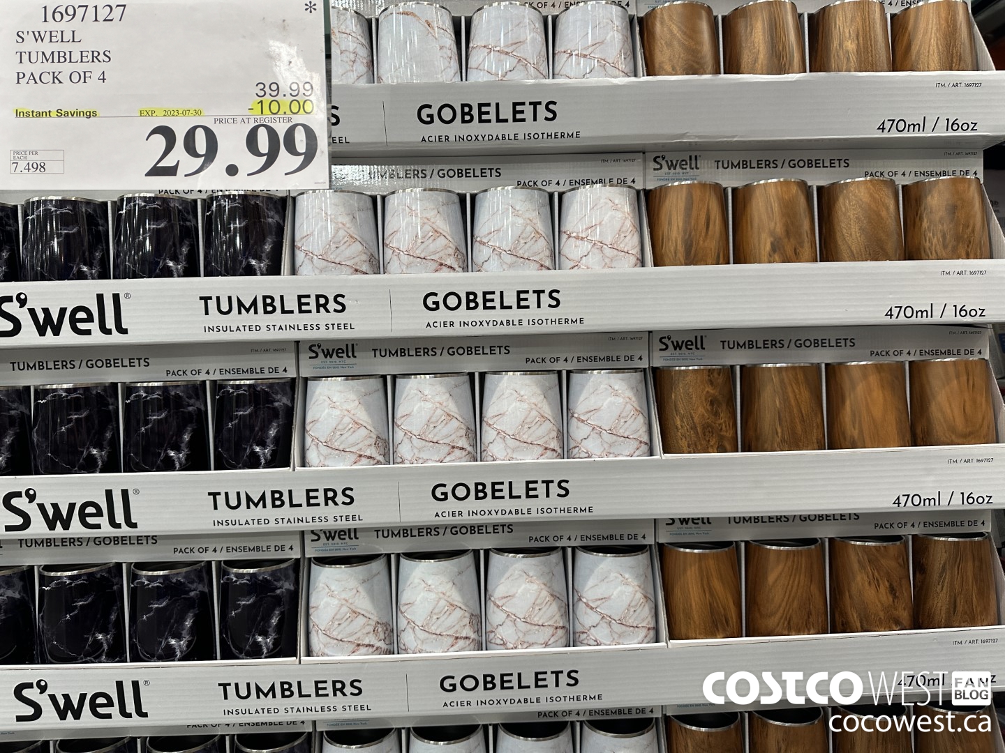 1697127 S'WELL WINE TUMBLERS PACK OF 4 ($10.00 INSTANT SAVINGS EXPIRES ON 2023-07-30) $29.99