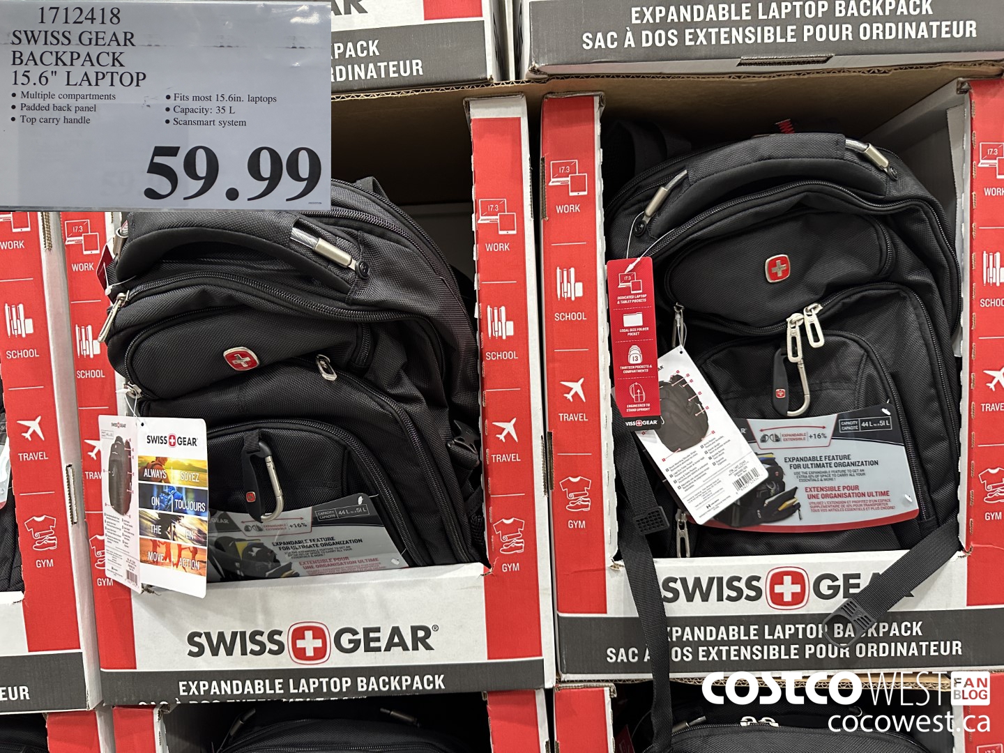 1712418 SWISS GEAR BACKPACK 15.6