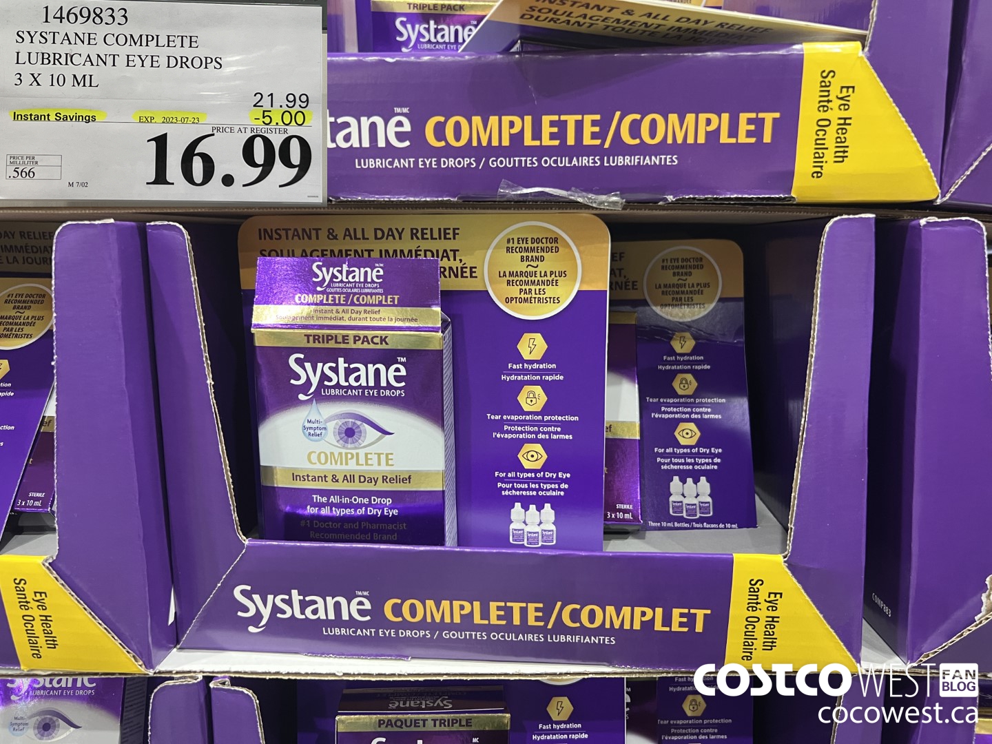 1469833 SYSTANE COMPLETE LUBRICANT EYE DROPS 3 X 10 ML ($5.00 INSTANT SAVINGS EXPIRES ON 2023-07-23) $16.99