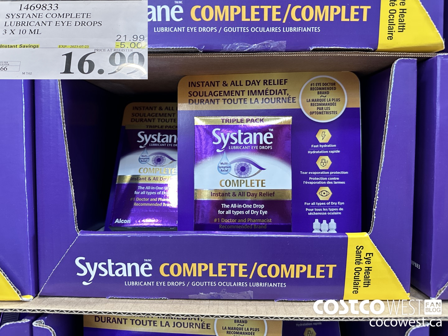 1469833 SYSTANE COMPLETE LUBRICANT EYE DROPS 3 X 10 ML ($5.00 INSTANT SAVINGS EXPIRES ON 2023-07-23) $16.99
