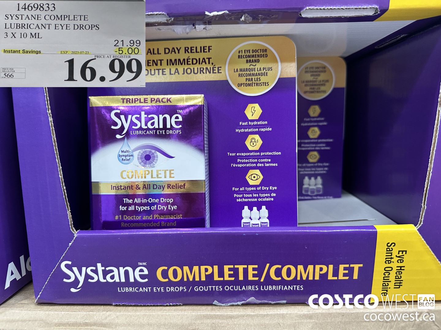 1469833 SYSTANE COMPLETE LUBRICANT EYE DROPS 3 X 10 ML ($5.00 INSTANT SAVINGS EXPIRES ON 2023-07-23) $16.99
