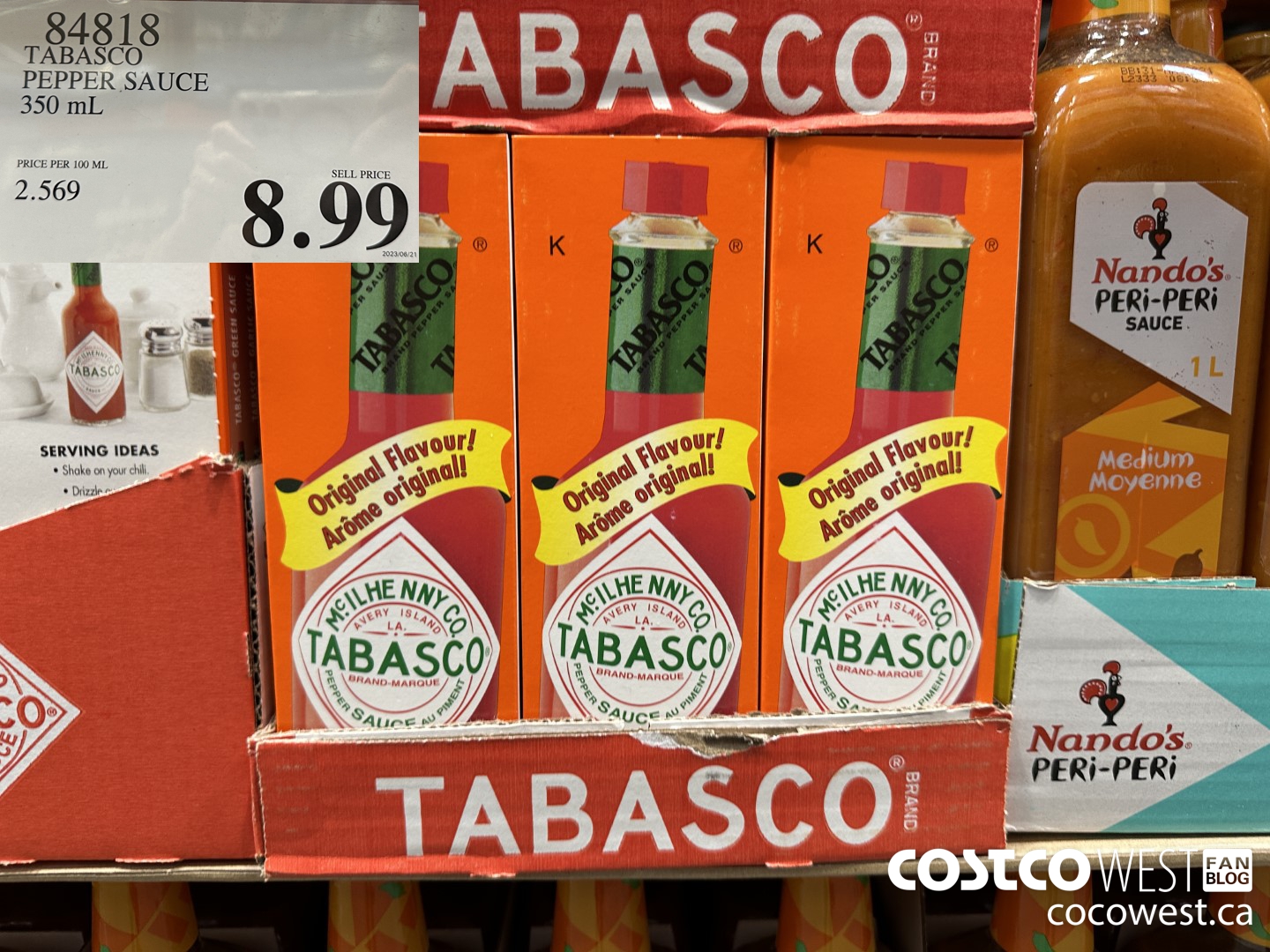 84818 TABASCO PEPPER SAUCE 350 ML $8.99