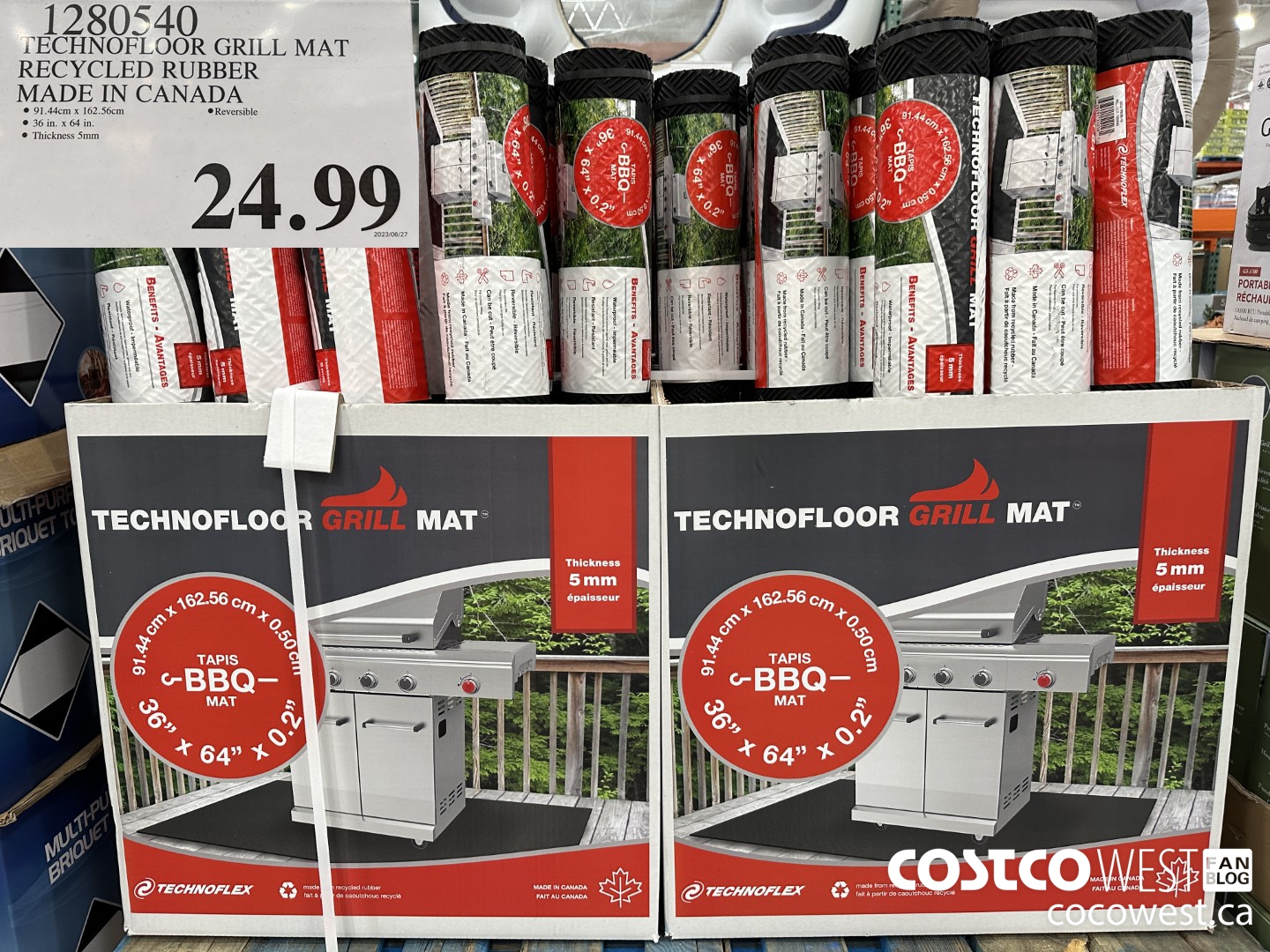 1280540 TECHNOFLOOR GRILL MAT RECYCLED RUBBER MADE IN CANADA $24.99