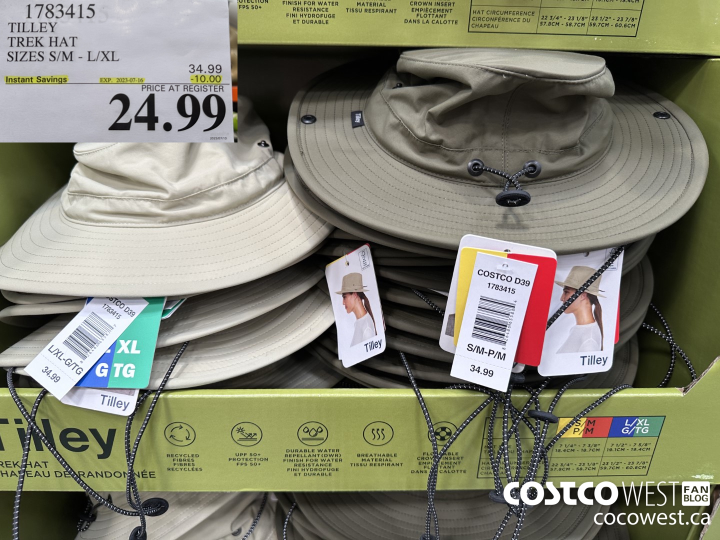 1783415 TILLEY TREK HAT SIZES S/M-L/XL ($10.00 INSTANT SAVINGS EXPIRES ON 2023-07-16) $24.99