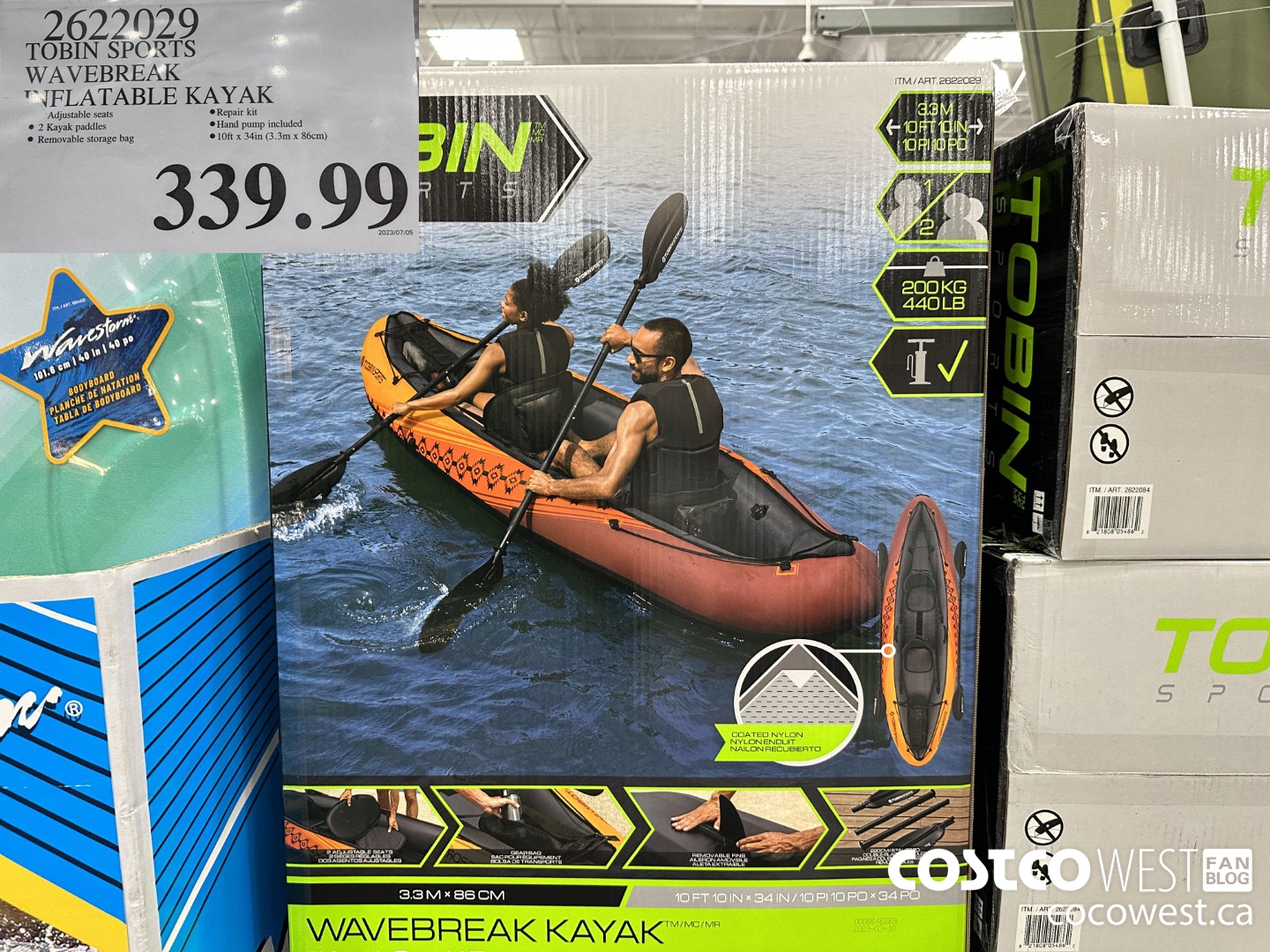 2622029 TOBIN SPORTS WAVEBREAK INFLATABLE KAYAK $339.99