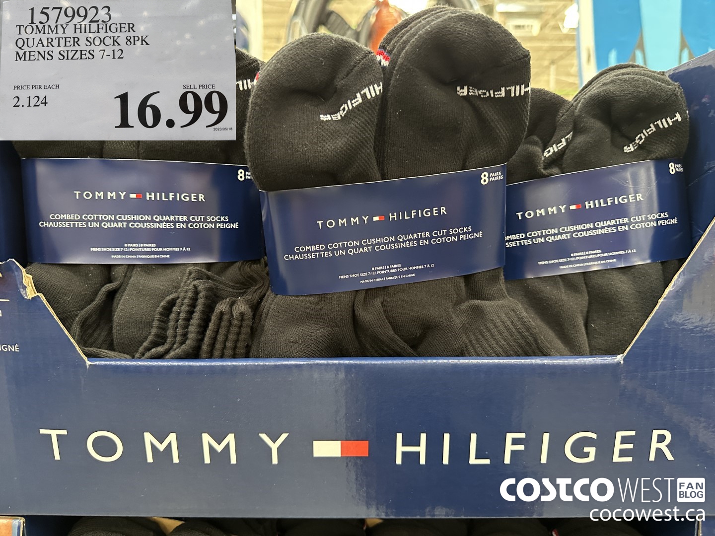 1579923 TOMMY HILFIGER QUARTER SOCK 8PK MENS SIZES 7-12 $16.99