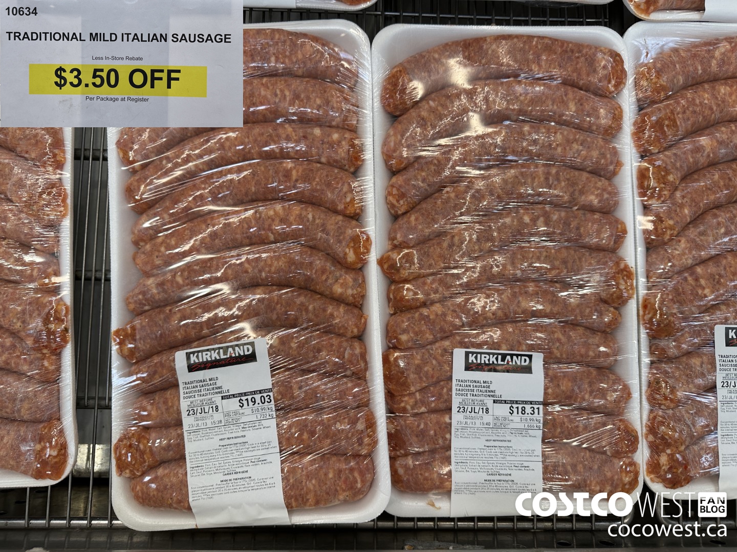 10634 TRADITIONAL MILD ITALIAN SAUSAGE ($3.50 INSTANT SAVINGS)