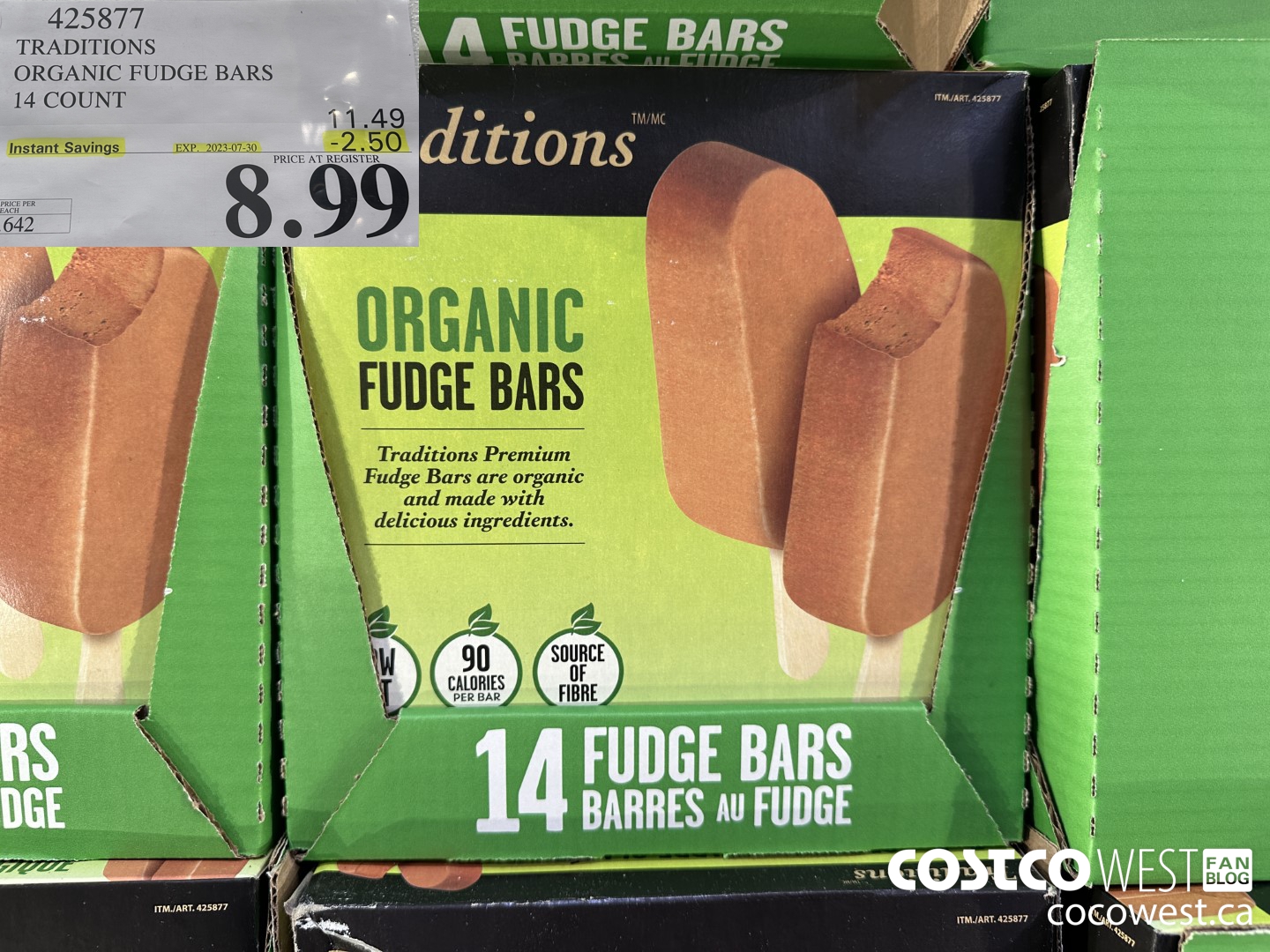 425877 TRADITIONS ORGANIC FUDGE BARS 14 COUNT ($2.50 INSTANT SAVINGS EXPIRES ON 2023-07-30) $8.99