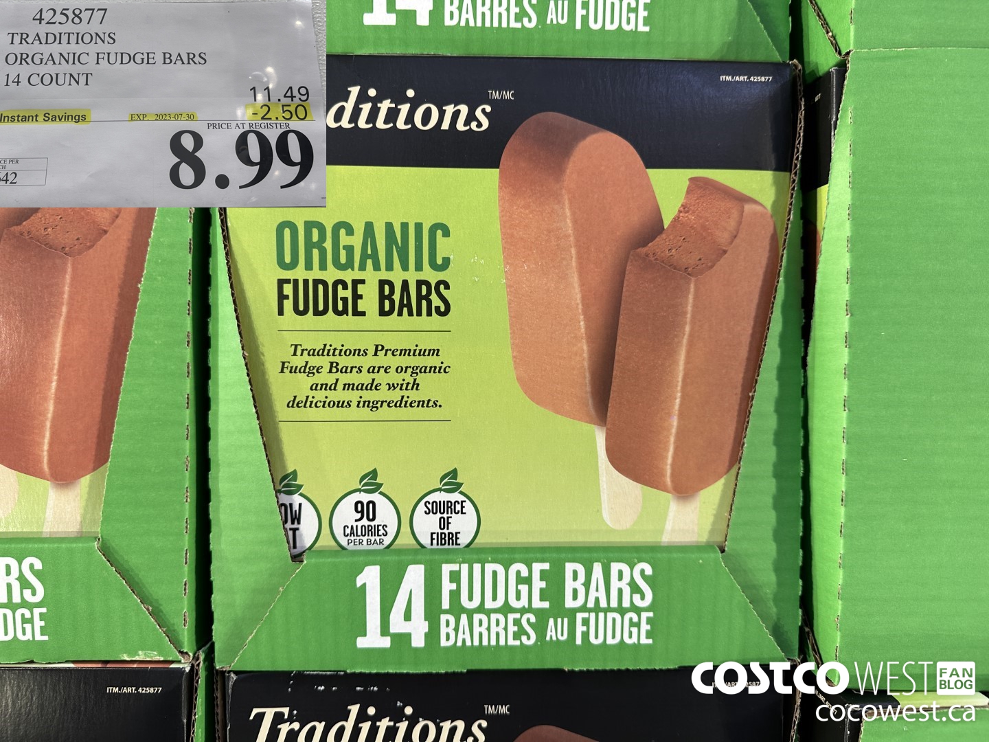 425877 TRADITIONS ORGANIC FUDGE BARS 14 COUNT ($2.50 INSTANT SAVINGS EXPIRES ON 2023-07-30) $8.99