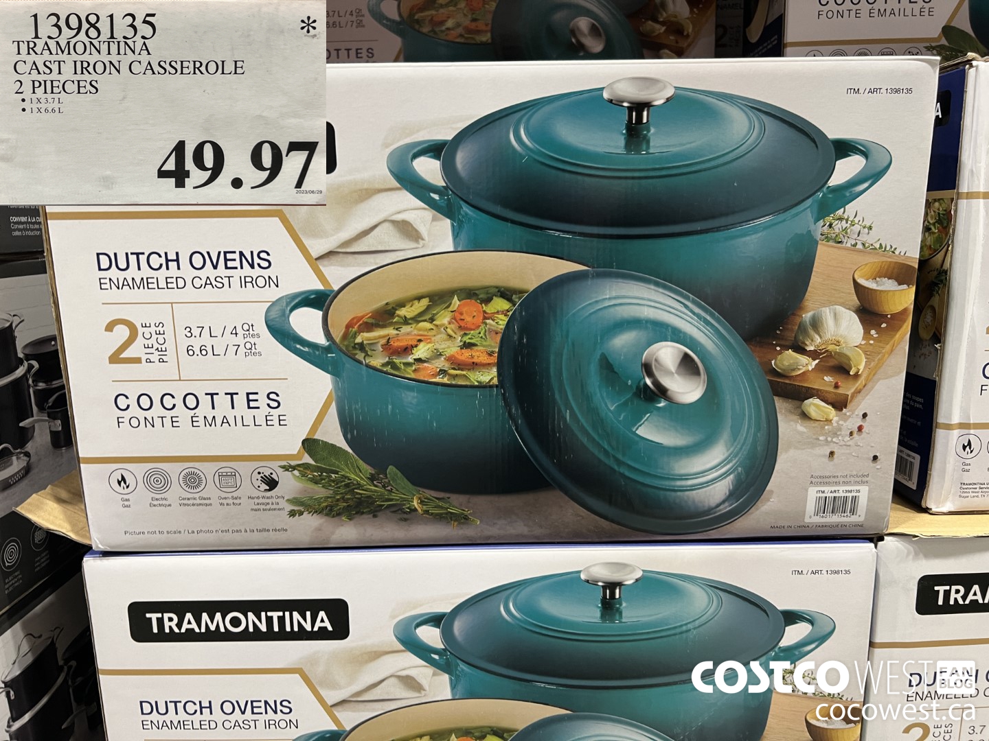 1398135 TRAMONTINA CAST IRON CASSEROLE 2 PIECE $49.97