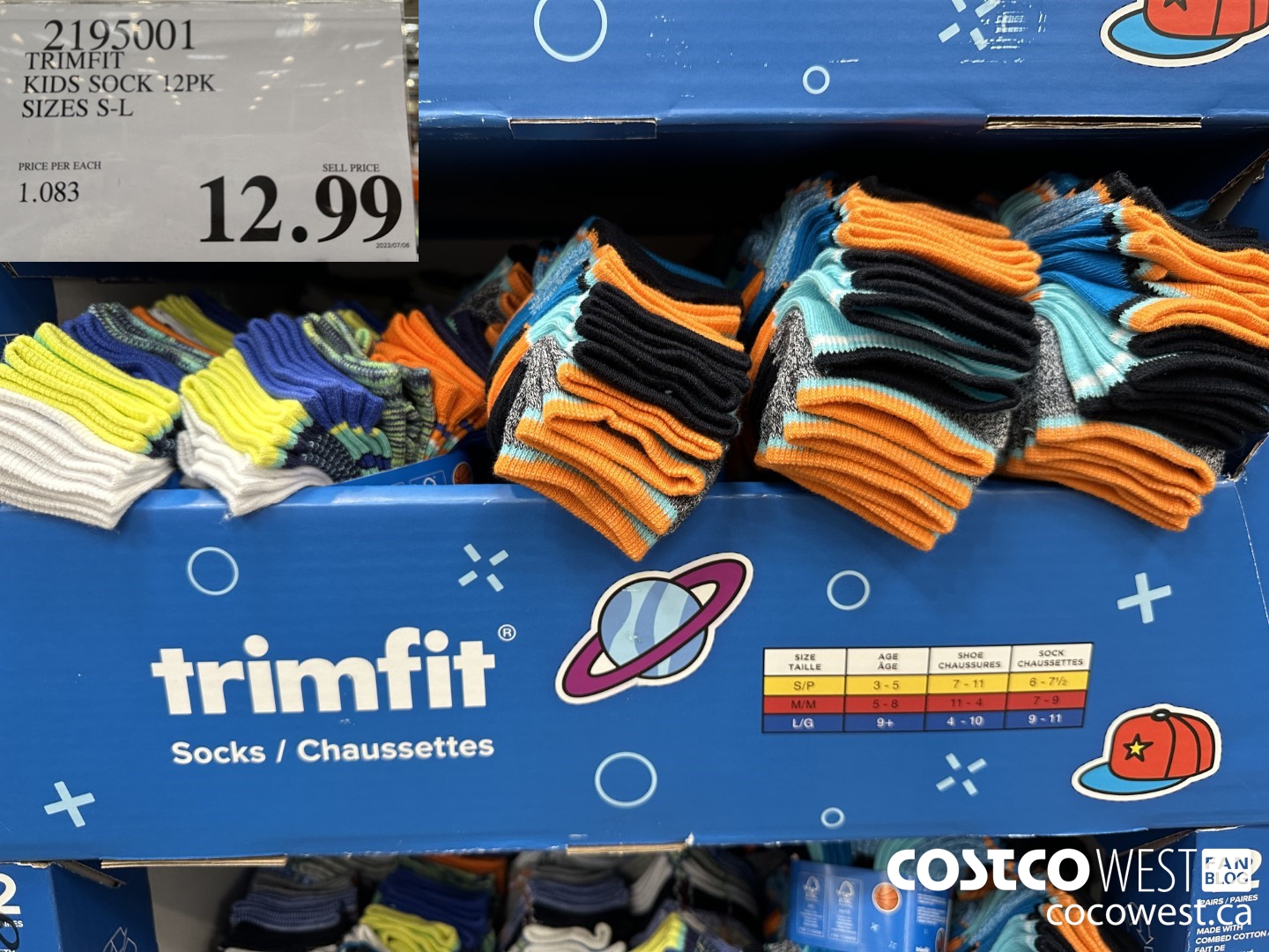 2195001 TRIMFIT KIDS SOCKS 12PK SIZES S-L $12.99