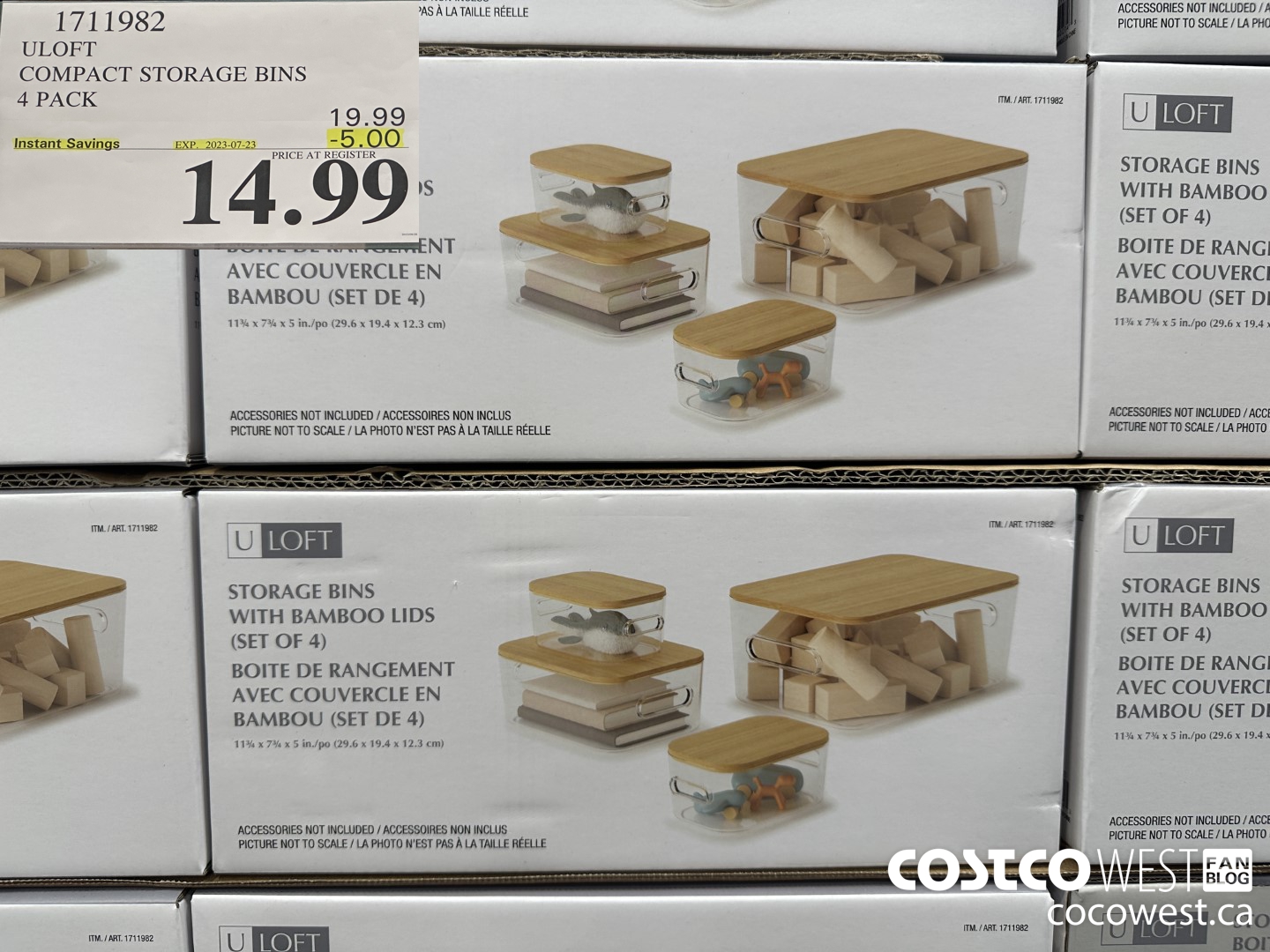 1711982 ULOFT COMPACT STORAGE BINS 4 PACK ($5.00 INSTANT SAVINGS EXPIRES ON 2023-07-23) $14.99