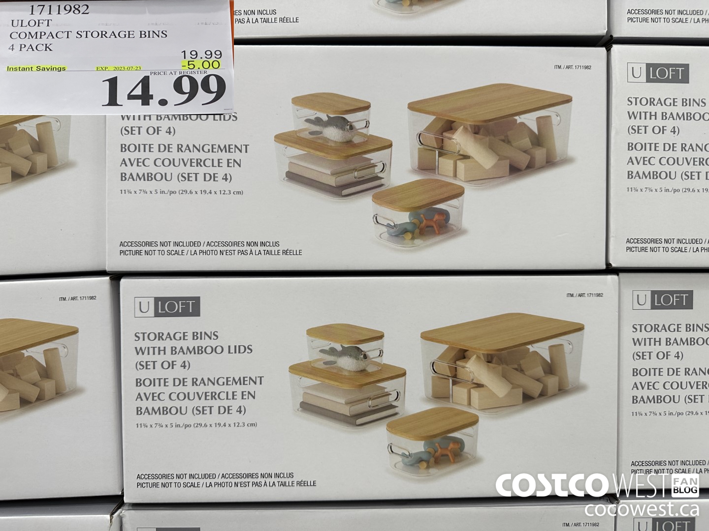 1711982 ULOFT COMPACT STORAGE BINS 4 PACK ($5.00 INSTANT SAVINGS EXPIRES ON 2023-07-23) $14.99