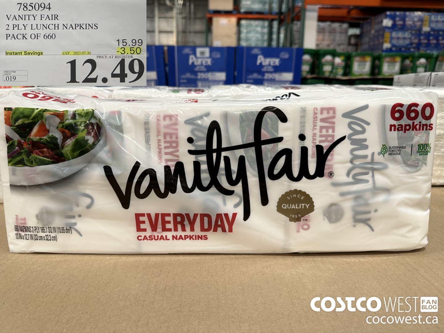 785094 VANITY FAIR 2 PLY LUNCH NAPKIN PACK OF 660 ($3.50 INSTANT SAVINGS EXPIRES ON 2023-07-30) $12.49