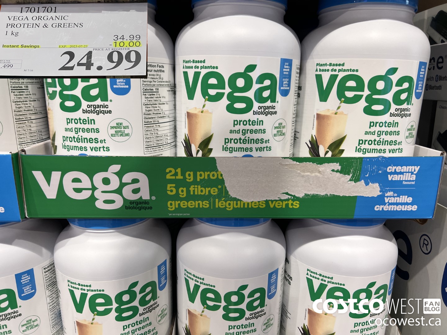 1701701 VEGA ORGANIC PROTEIN & GREENS 1KG ($10.00 INSTANT SAVINGS EXPIRES ON 2023-07-23) $24.99