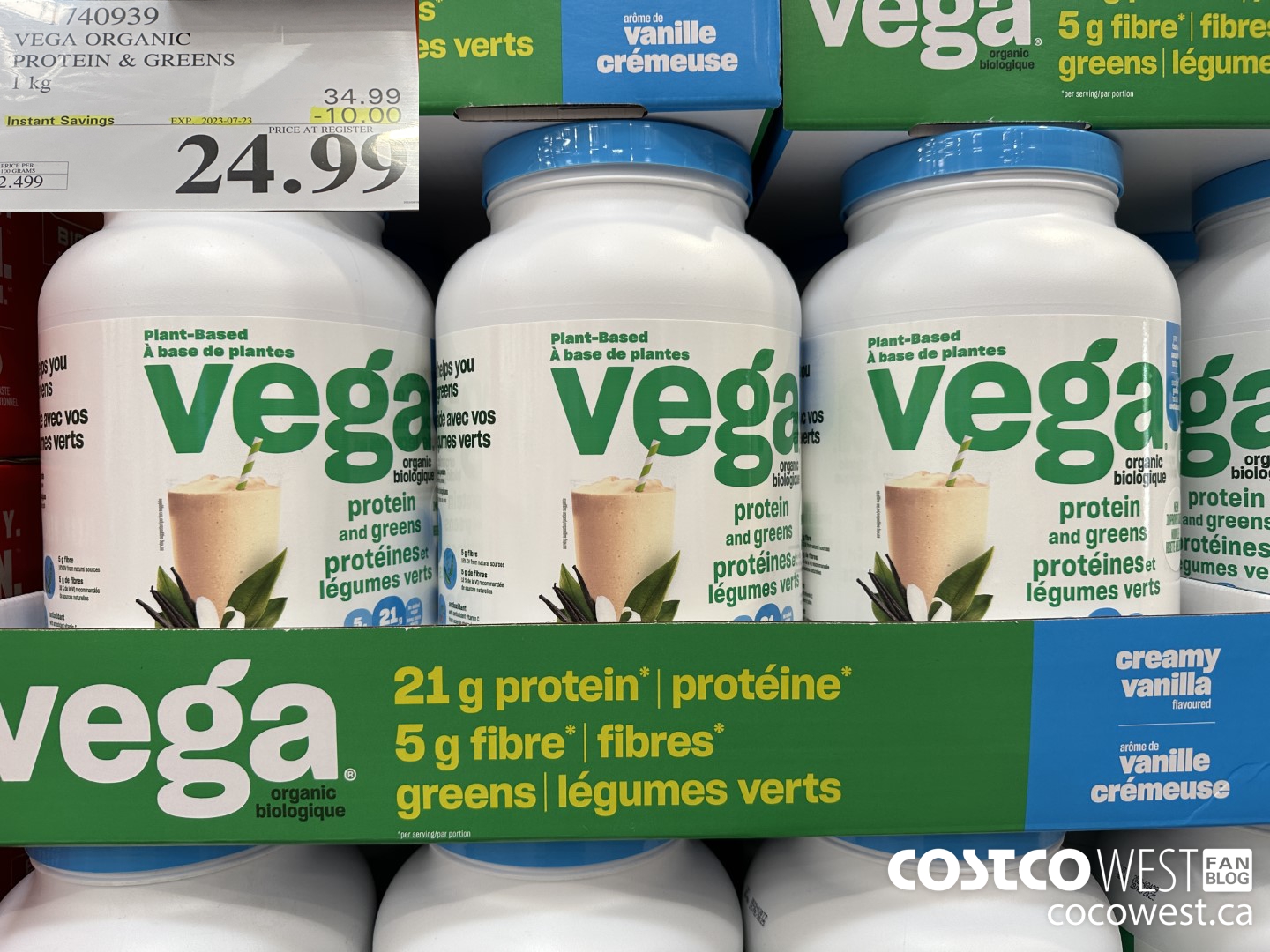 1740939 VEGA ORGANIC PROTEIN & GREENS 1 KG ($10.00 INSTANT SAVINGS EXPIRES ON 2023-07-23) $24.99